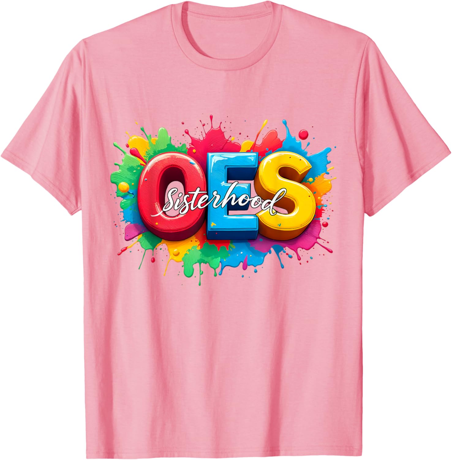 Colorful OES Sisterhood Watercolor T-Shirt for Eastern Star Fans - 4