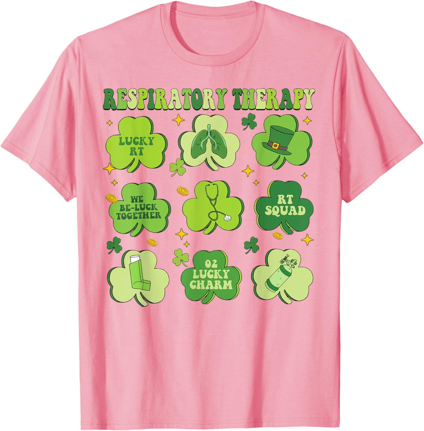St Patrick's Day Shamrock T-Shirt for Respiratory Therapists - 20