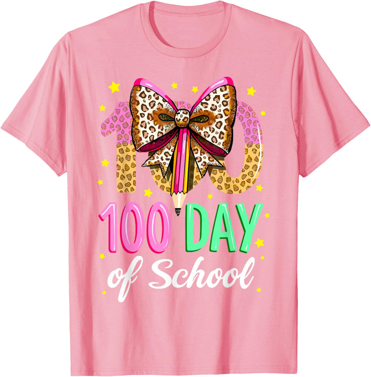 100 Days of School Coquette Bow T-Shirt for Girls Celebrating 100th Day - 4