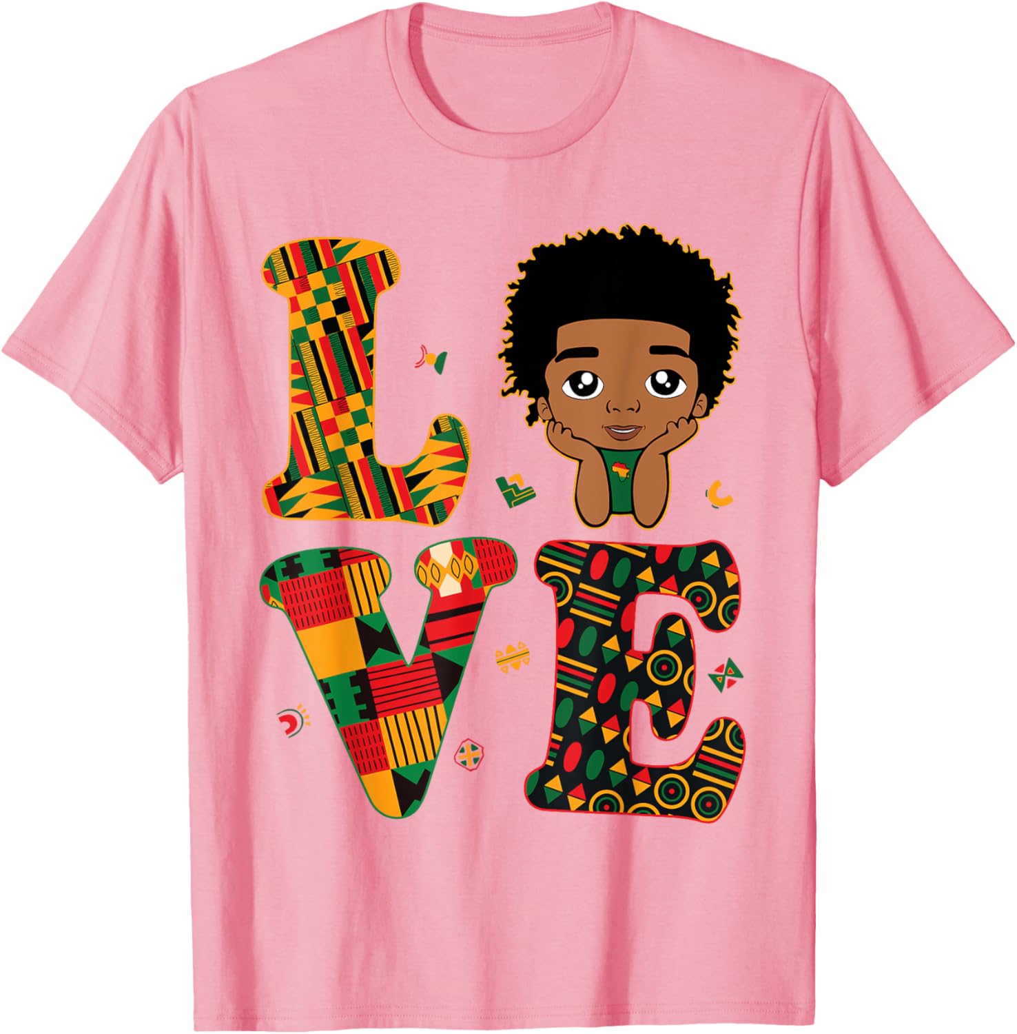 Proud LOVE African Kente Toddler Boys T-Shirt for Black History Month - 9