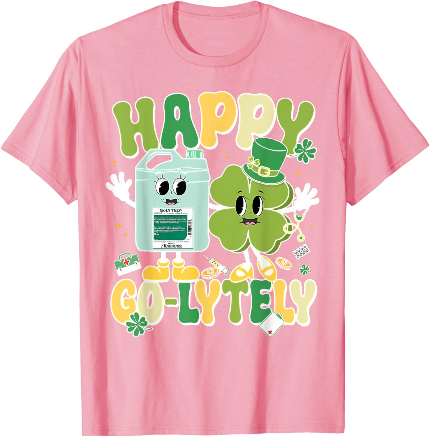 Happy Go-Lytely St Patrick's Day GI Nursing Humor T-Shirt for Fun Nurses - 3