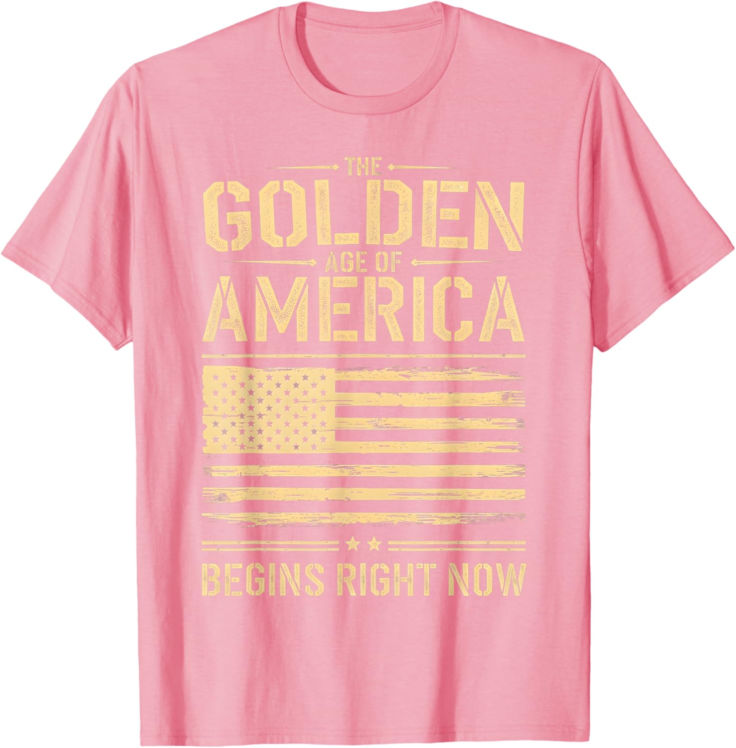 Golden Age of America Distressed T-Shirt with USA Flag Design - 9