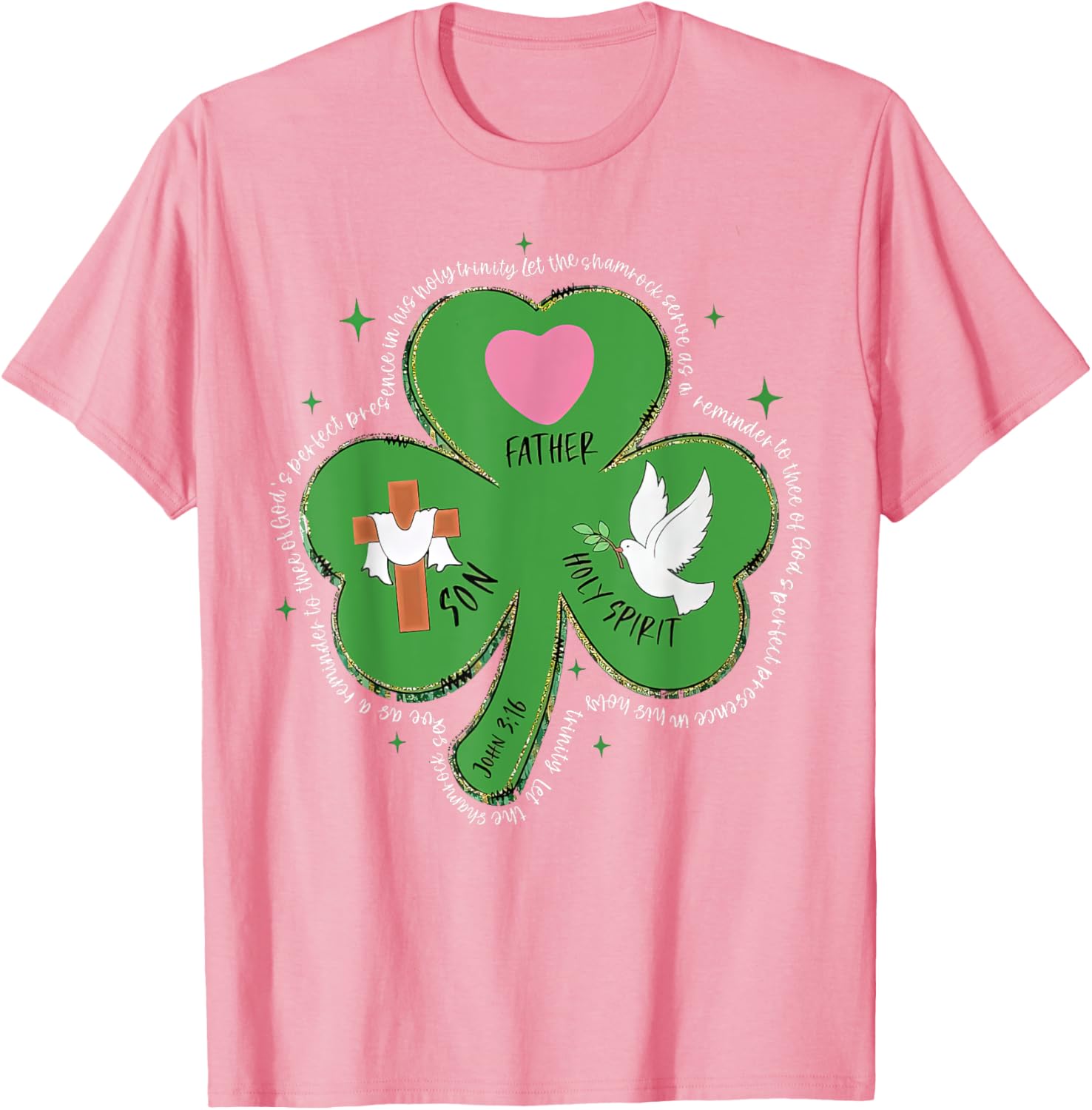 Shamrock Holy Trinity T-Shirt Father Son Holy Spirit Patrick Style - 2