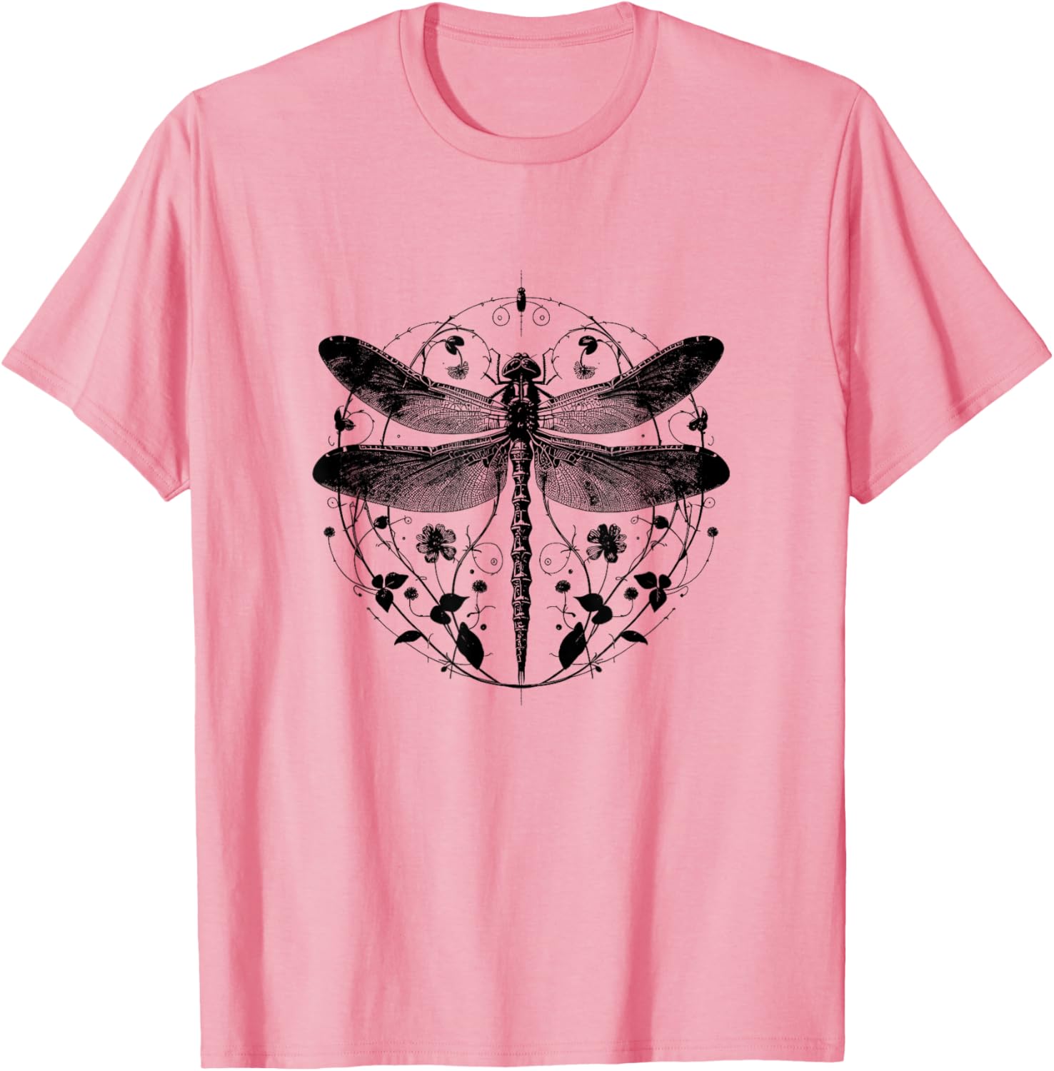 Cute Casual Summer Dragonfly Print T-Shirt for Stylish Comfort - 23