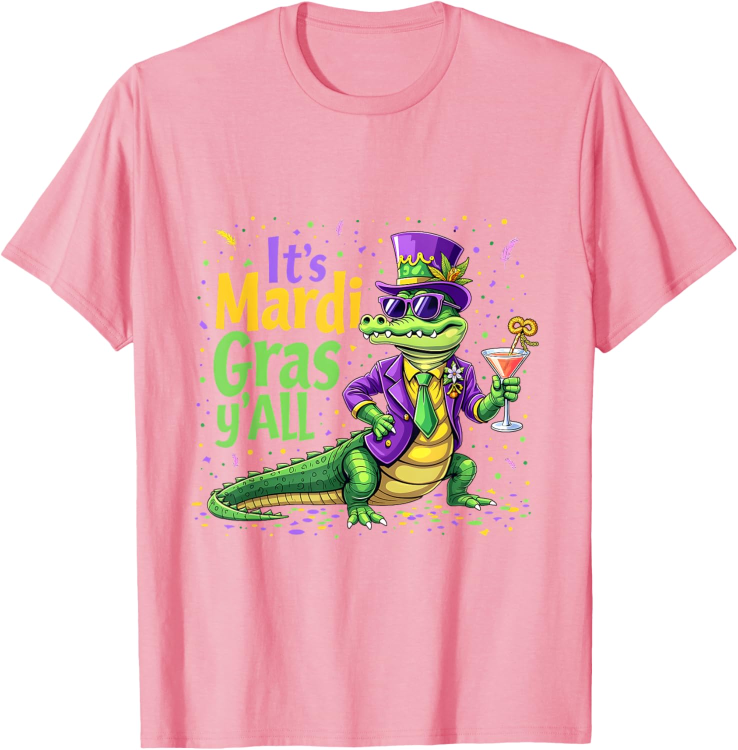 Funny Mardi Gras 2025 Alligator T-Shirt for Fun Festivities - 16