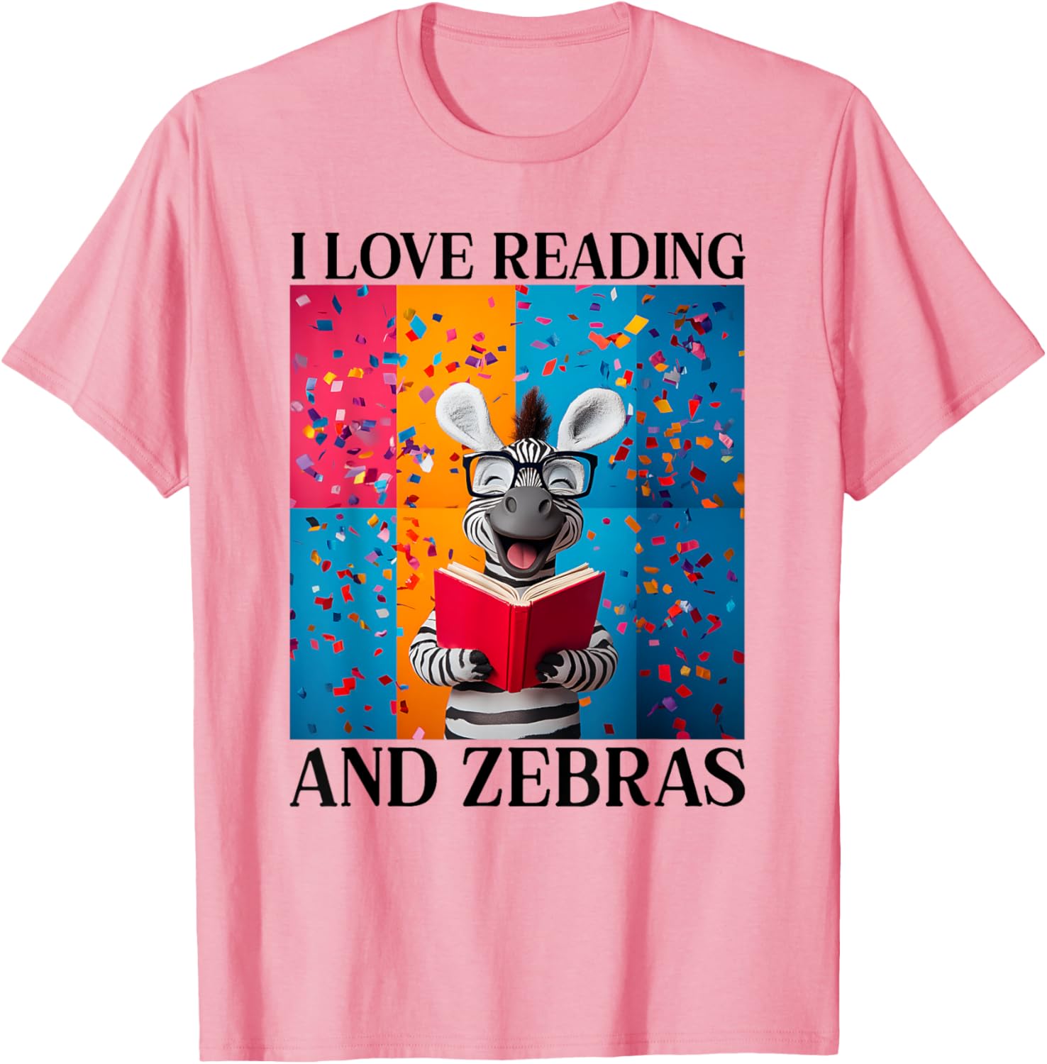 Cute Zebra Reading T-Shirt for Book Lovers - Love Reading Apparel - 4