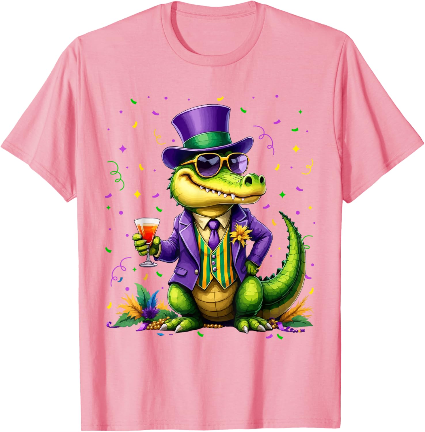 Mardigator Alligator Costume T-Shirt for Mardi Gras Fun Unisex Apparel - 4