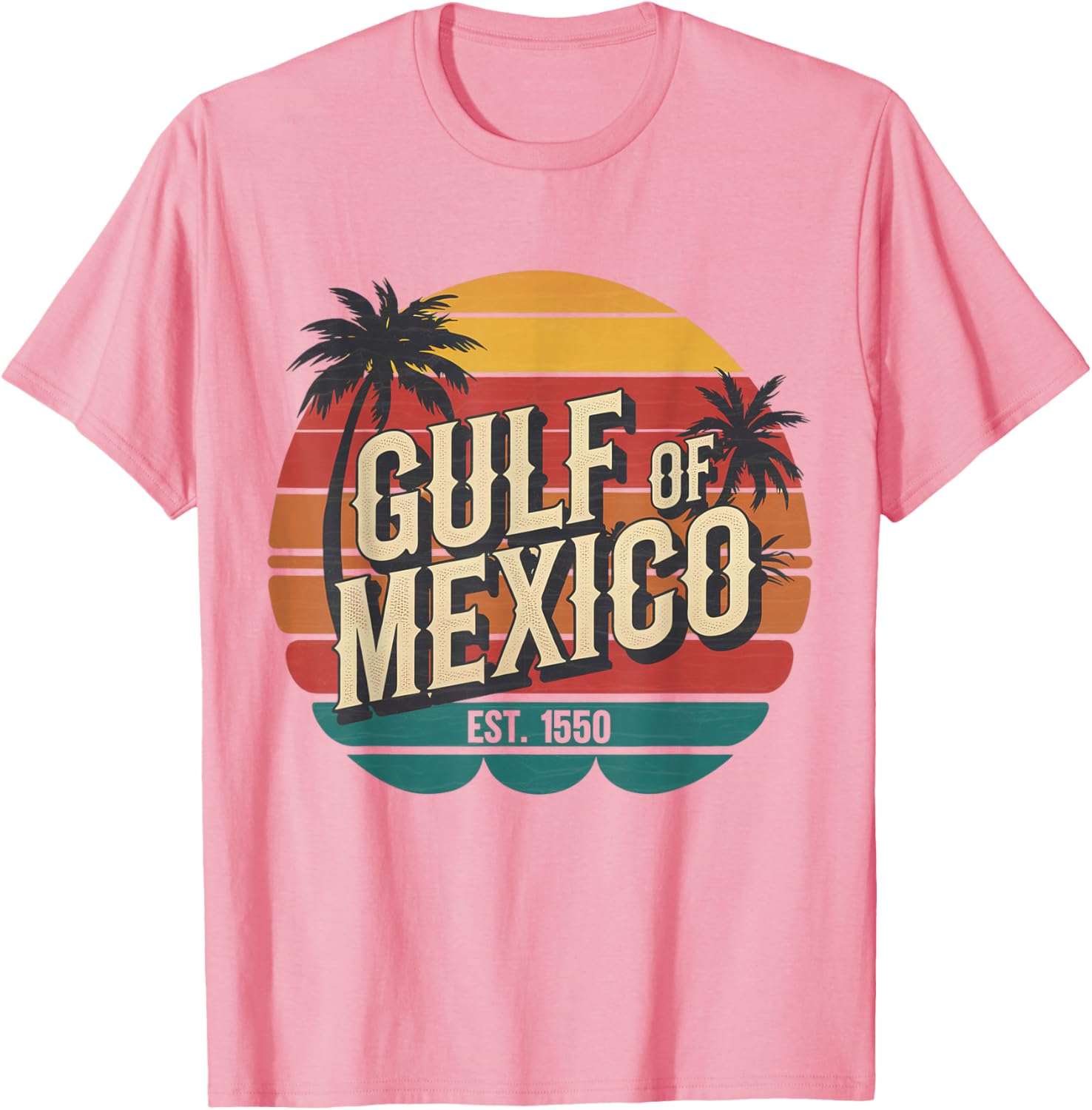 Vintage Gulf of Mexico EST 1550 Retro T-Shirt for Beach Lovers - 6
