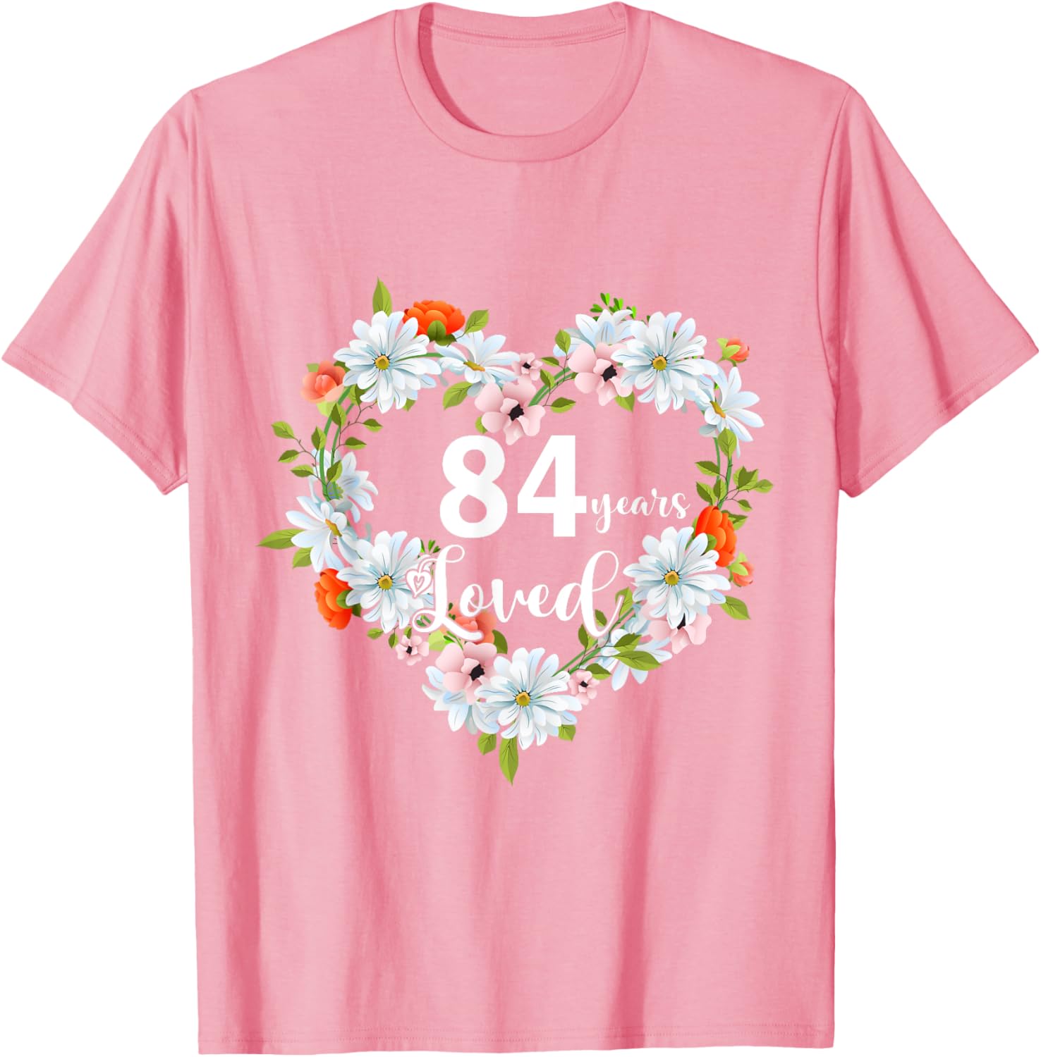 84th Birthday Gift T-Shirt for Women - 84 Years Loved 1941 Design - 5