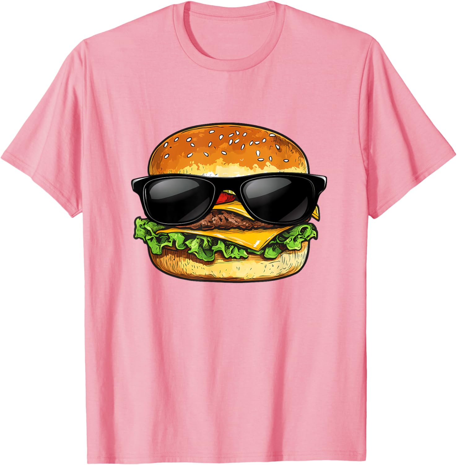 Funny Hamburger Sunglasses Cheese BBQ T-Shirt for Food Lovers - 13