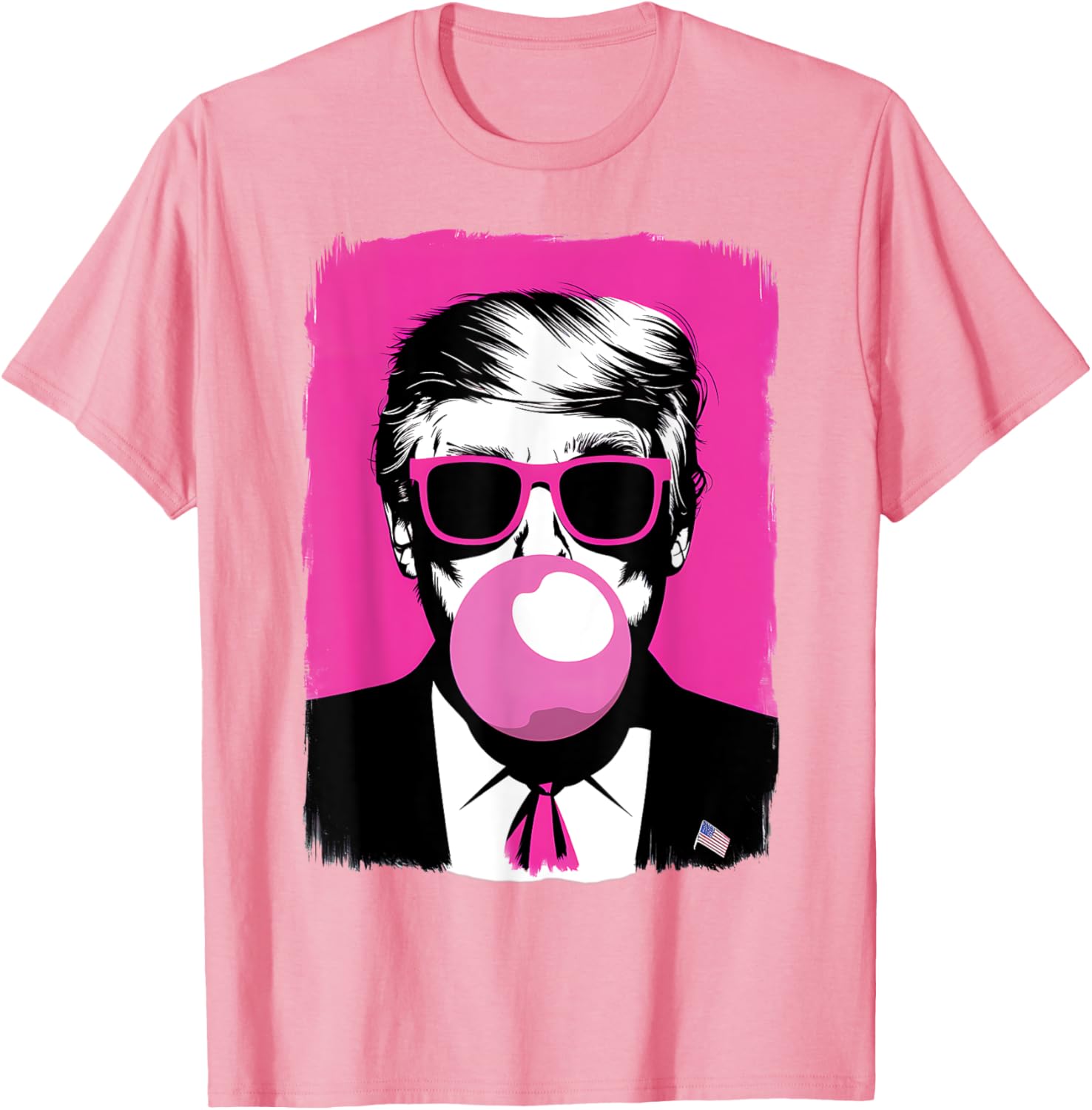 Funny Trump Pink Bubble Gum Sunglasses T-Shirt for Trendy Style - 7