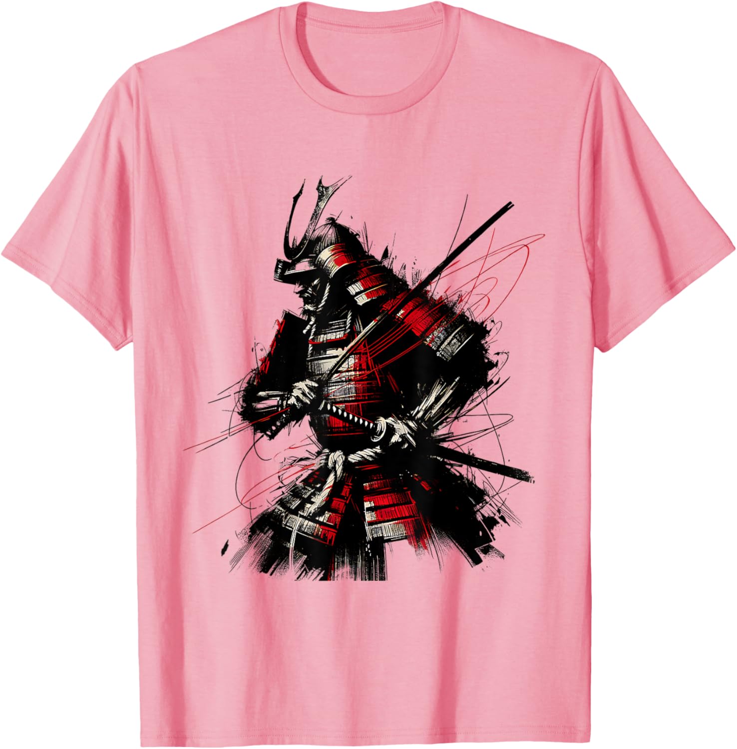 Samurai Brush Stroke Vintage Fighter T-Shirt for Art Lovers - 13