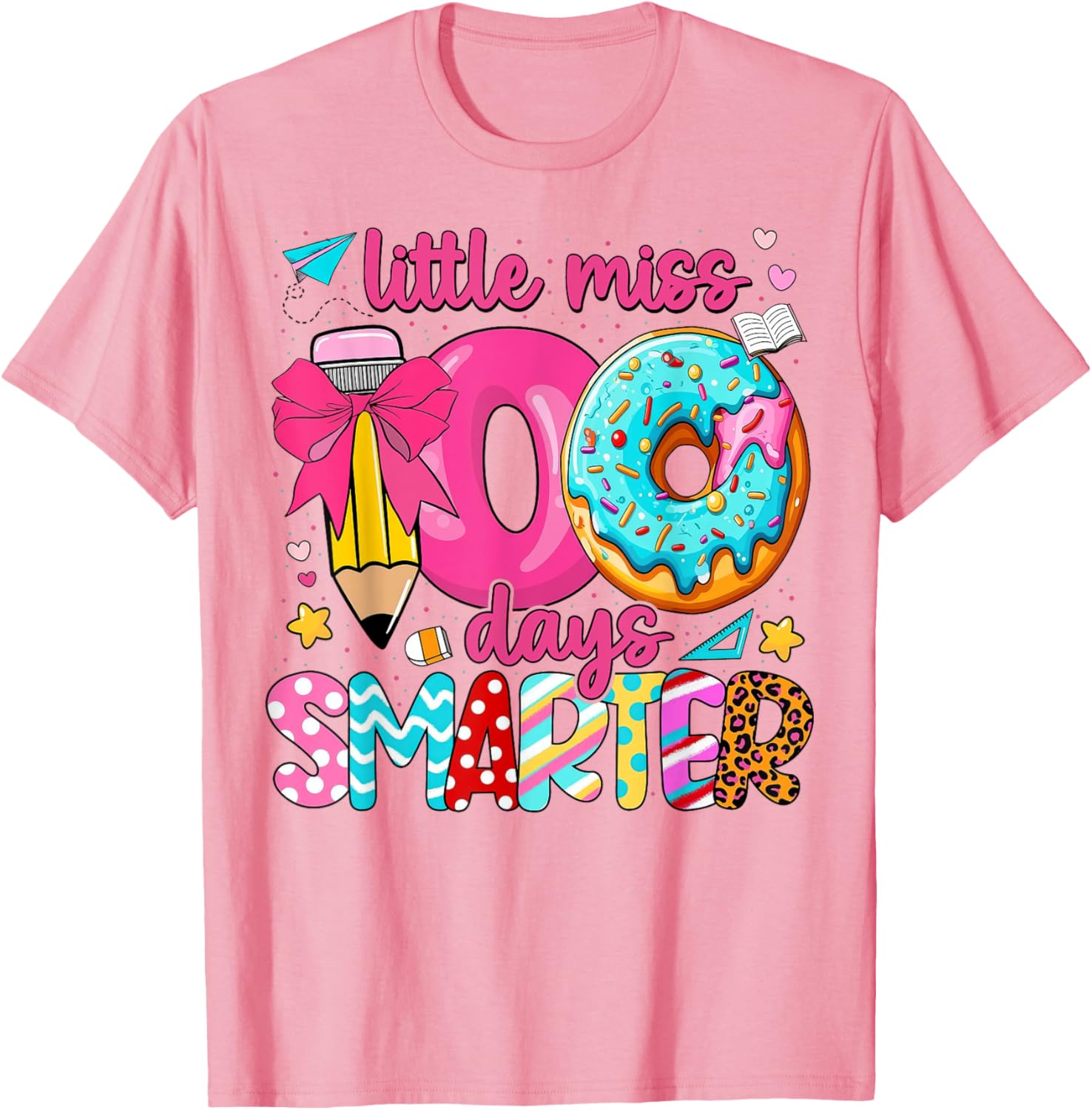 Little Miss 100 Days Smarter Girls T-Shirt for 100th Day of School - 22