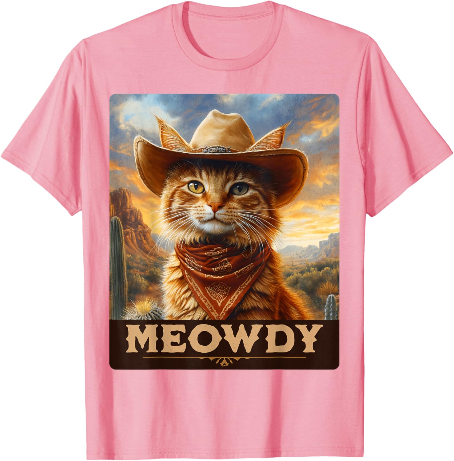 Meowdy Cowboy Cat T-Shirt for Wild West Cat Lovers and Fans - 17
