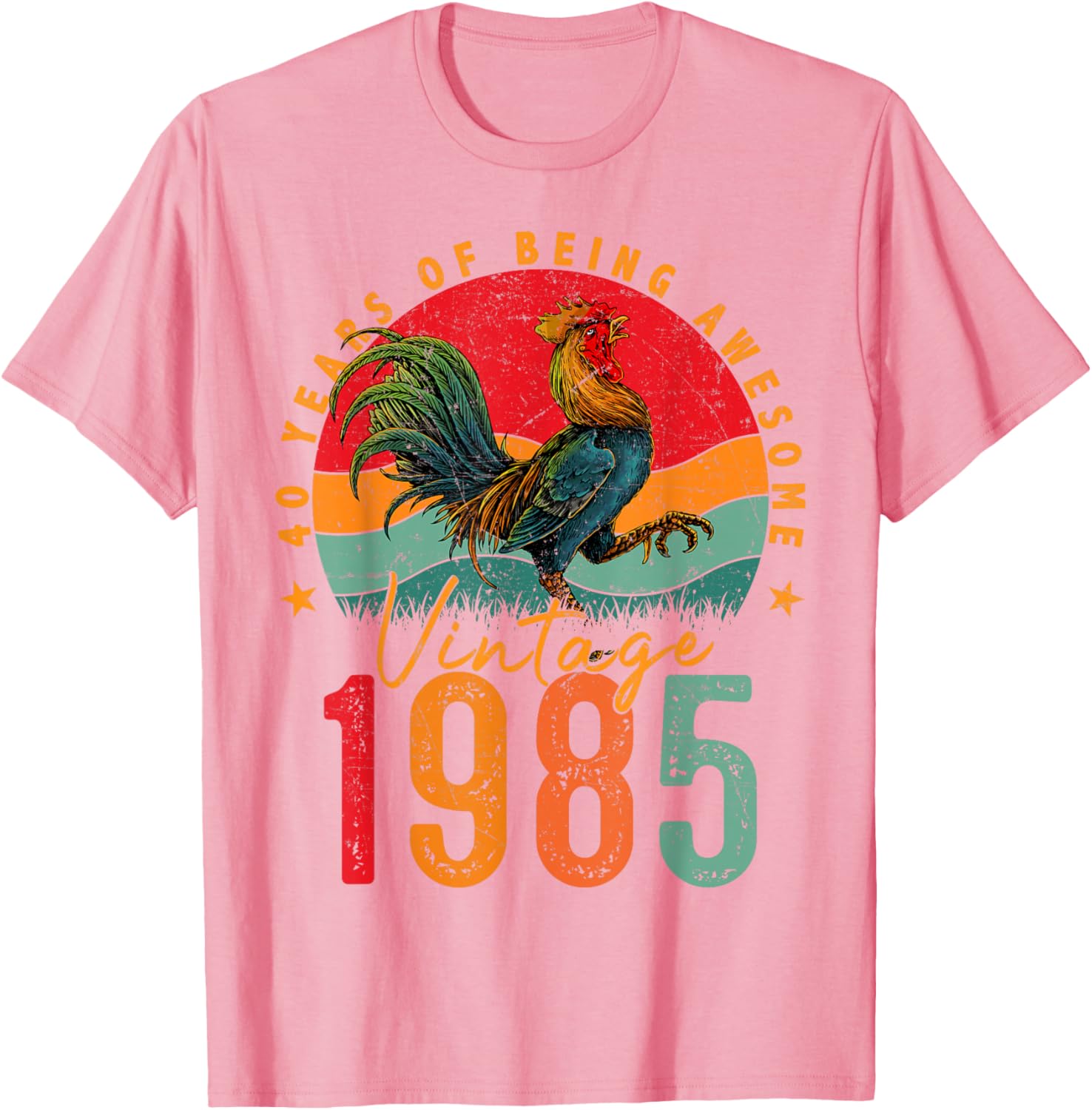 Vintage 1985 Chicken 40th Birthday Mens T-Shirt for 40 Year Old Gifts - 27