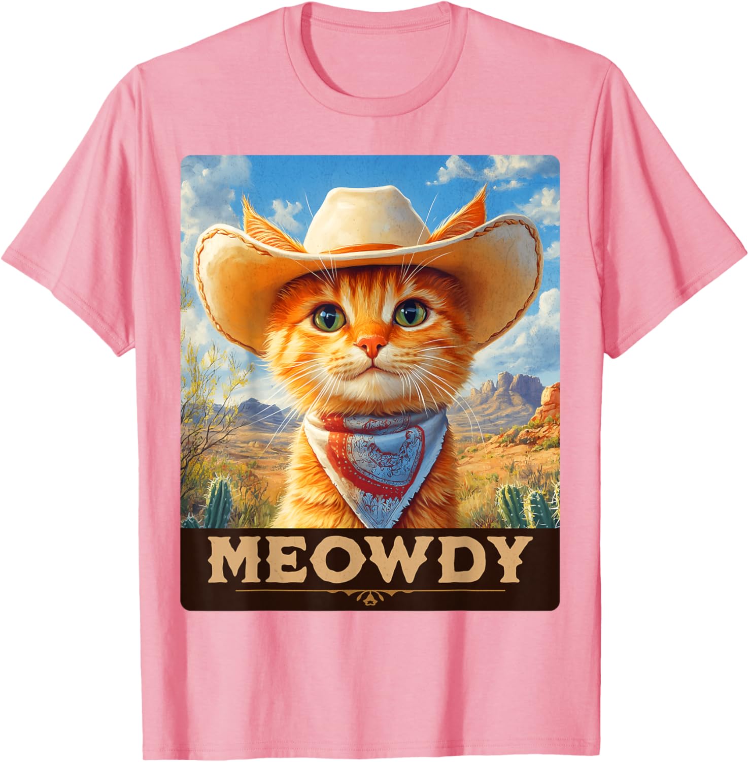 Meowdy Cowboy Cat T-Shirt for Wild West Lovers - Fun Pet Apparel - 20
