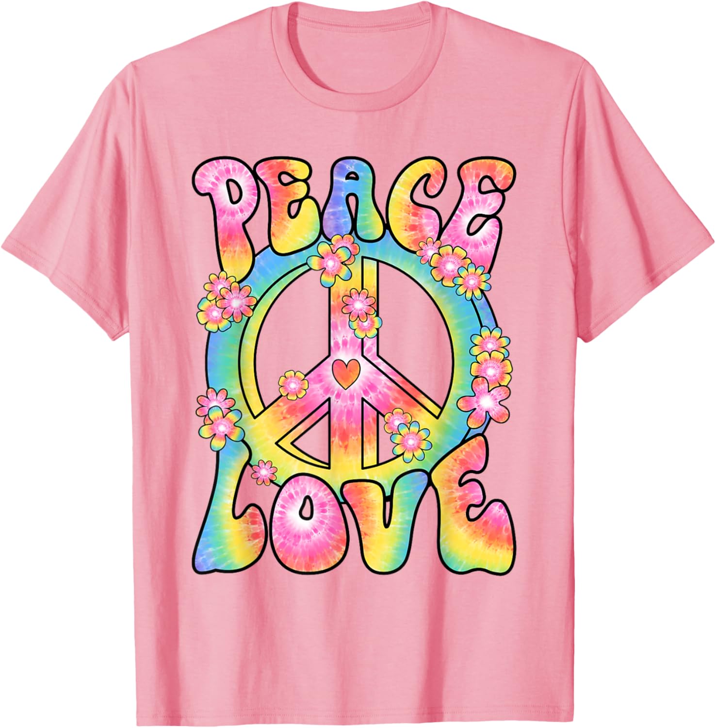 Retro Hippy Costume T-Shirt Peace Love 60s 70s Vintage Outfit - 4