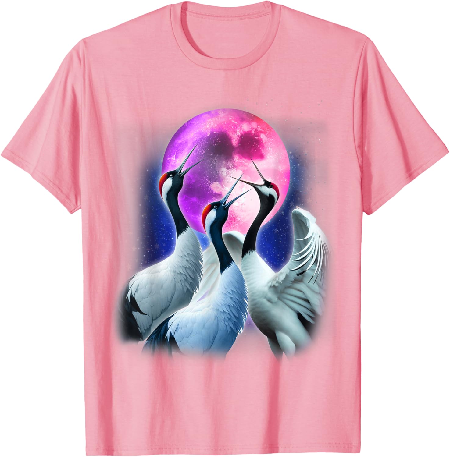 Funny Whooping Crane Howling at the Moon T-Shirt for Bird Lovers - 28