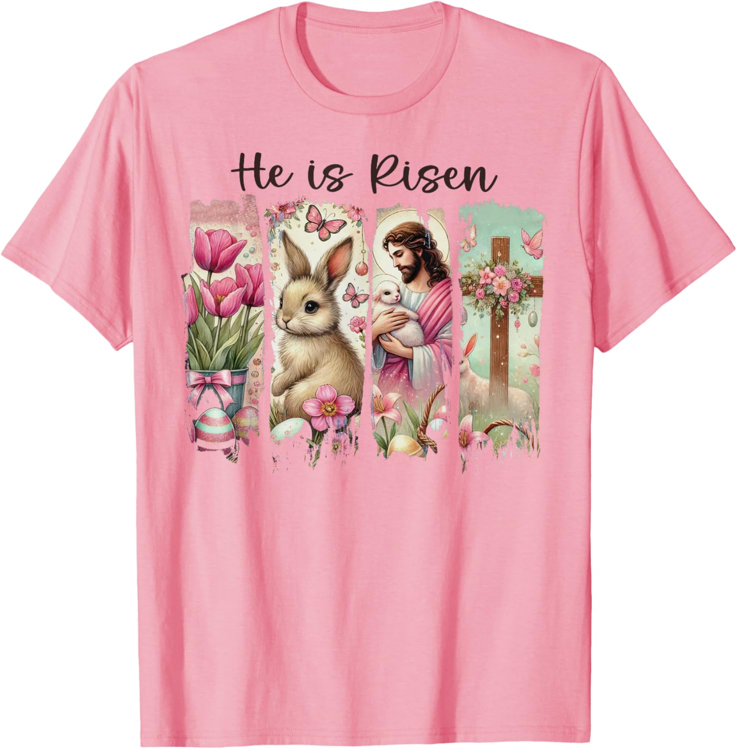 He is Risen Easter T-Shirt for Women - Inspirational Christian Apparel - 3
