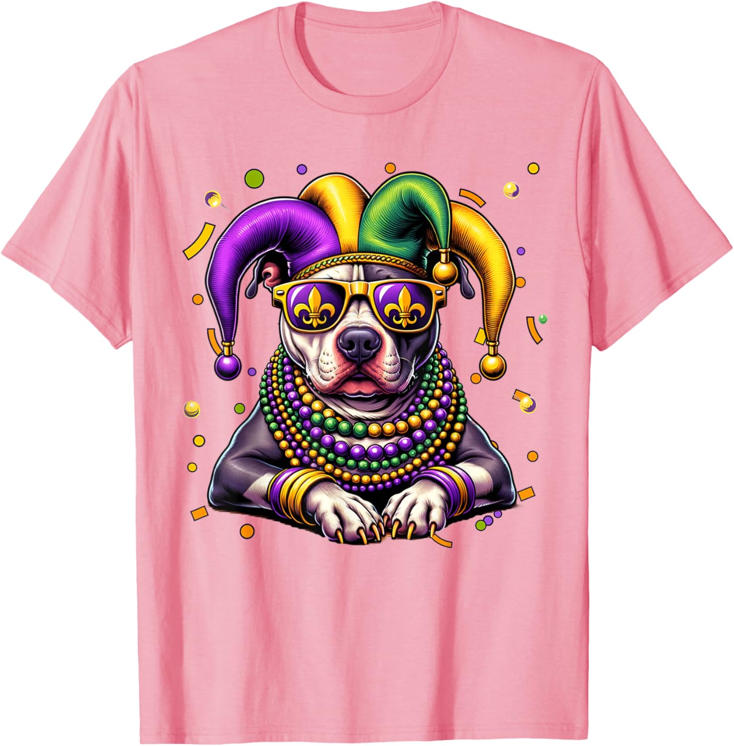 Mardi Gras Pitbull Festival T-Shirt for Men and Women - Fun Carnival Wear - 5