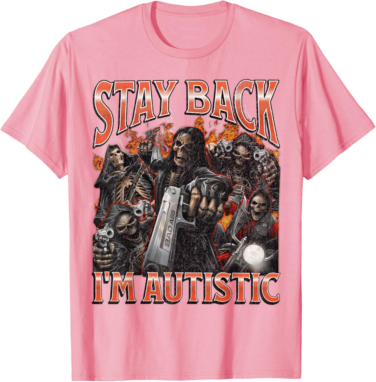 Funny Autistic Skeleton Meme Graphic T-Shirt for Unique Style and Comfort - 5