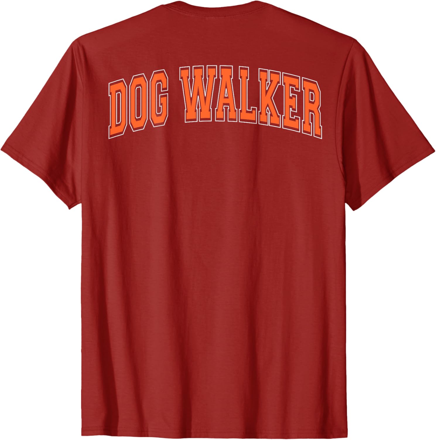 Retro Dog Walker T-Shirt with Arched Orange Letters for Pet Lovers - 14