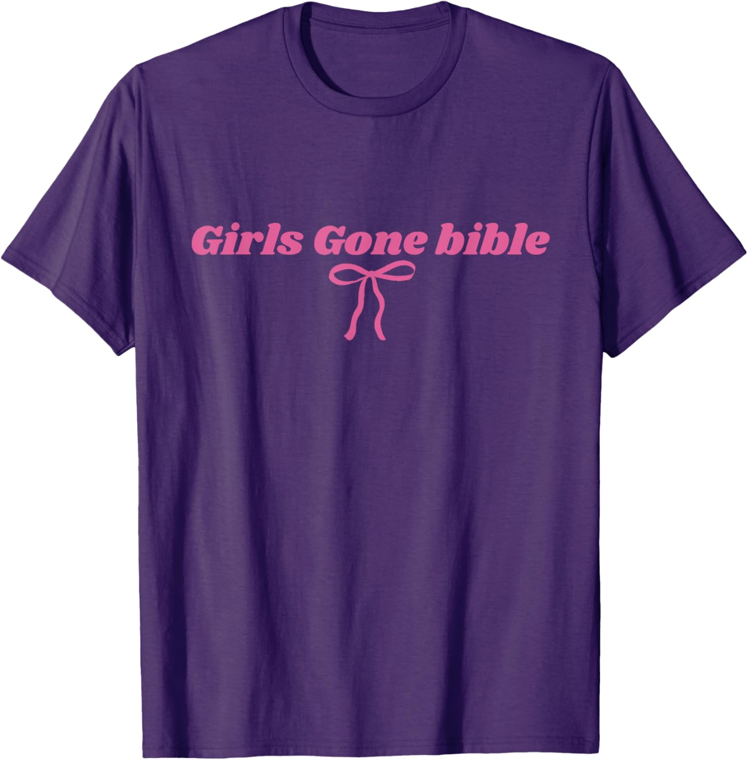 Girls Gone Bible Pink Bow Christian T-Shirt for Women and Girls - 12