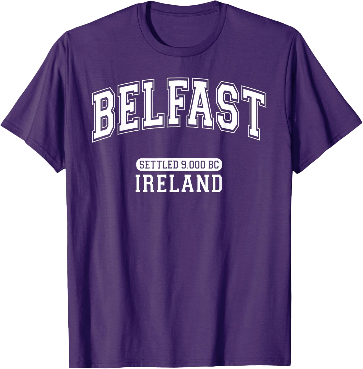 Belfast Ireland Retro T-Shirt with Arched White Letters for History Lovers - 13