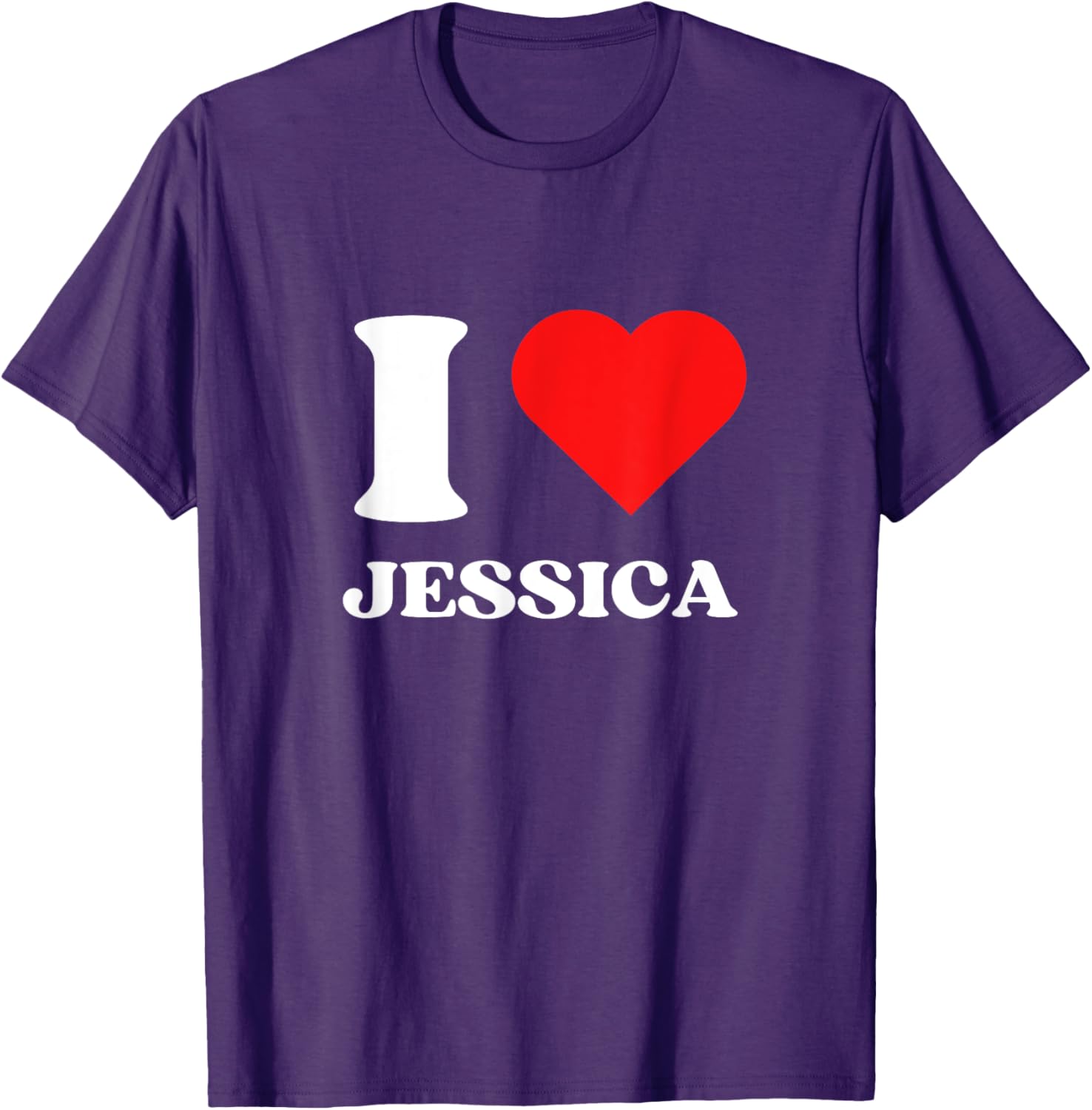 I Love Jessica Y2K Heart Graphic Valentine's Day T-Shirt for Women - 21