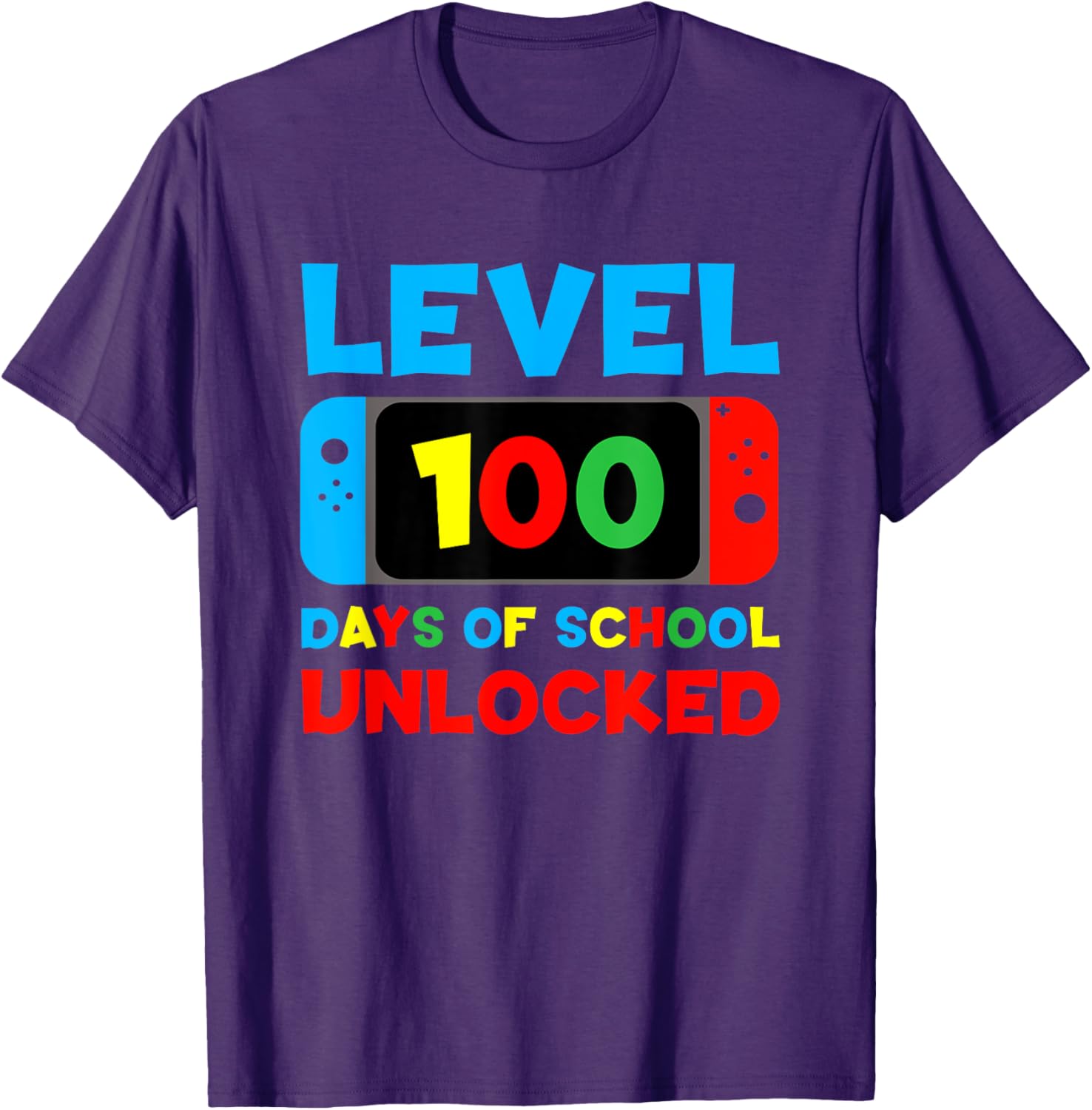 Level 100 Days of School Unlocked T-Shirt for Kids and Teens - 13