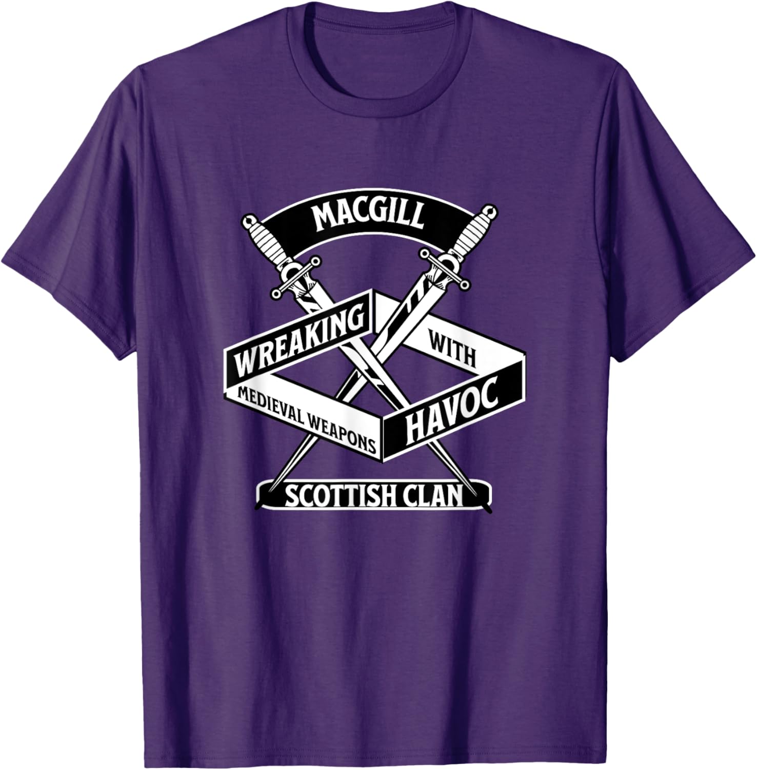 MacGill Clan Wreaking Havoc Medieval Weapons T-Shirt for Fans - 22