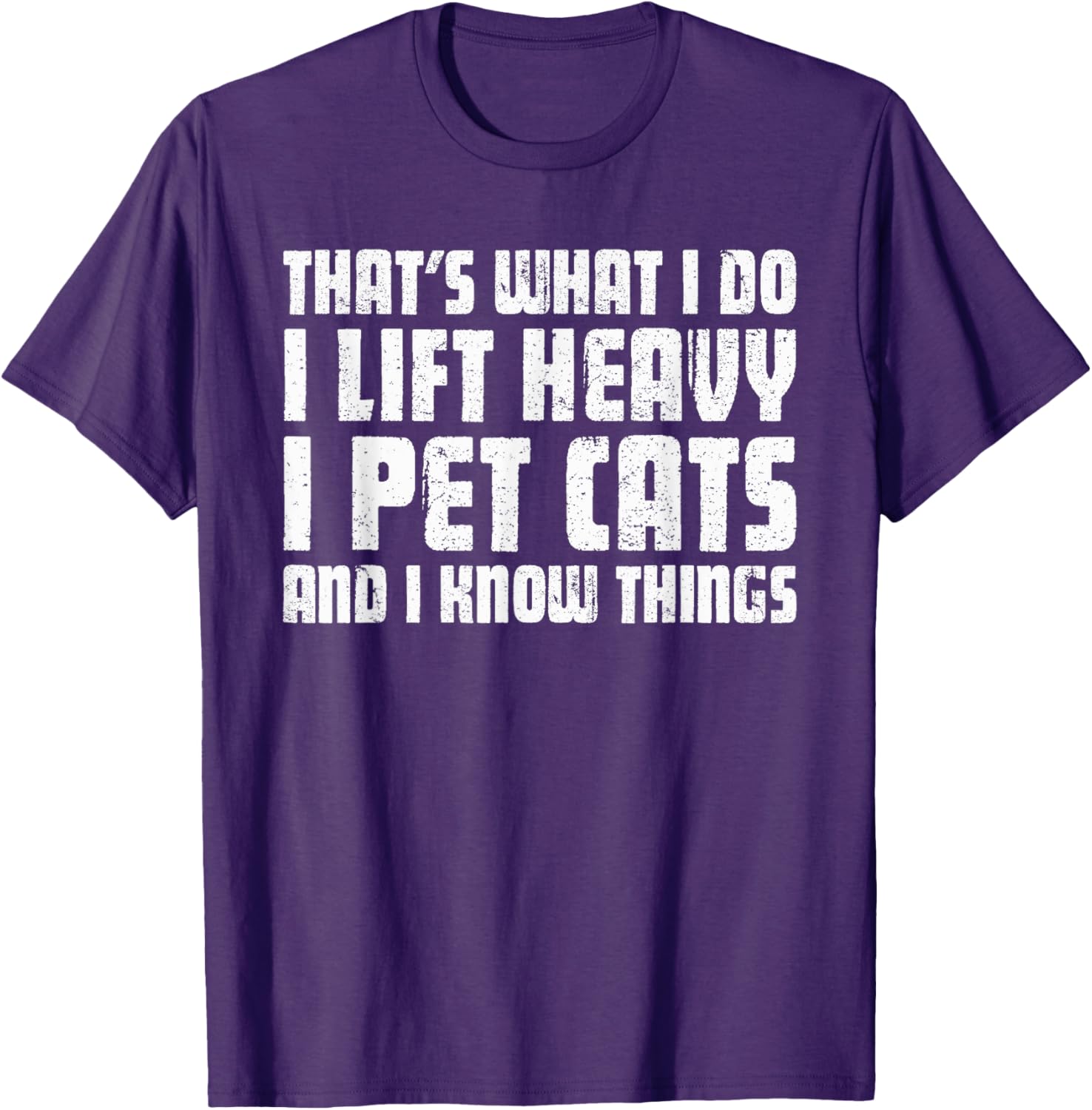 Funny I Lift Heavy I Pet Cats Unisex T-Shirt for Cat Lovers Black Small - 24