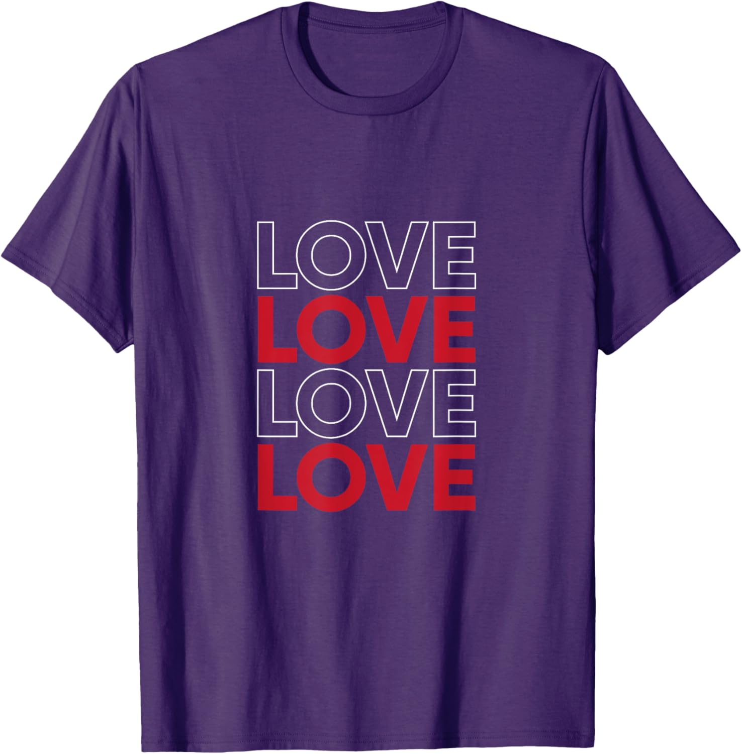 Bold Red Love Text Valentine's Matching Couple T-Shirt for Sweethearts - 11