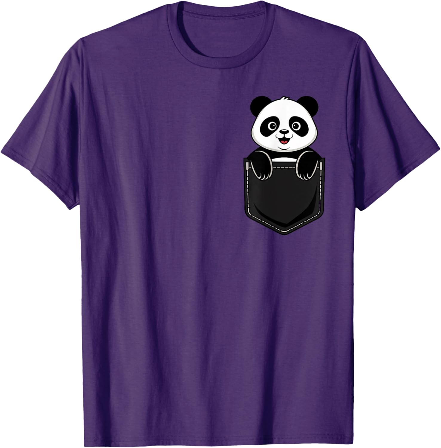 Cute Funny Panda T-Shirt for Men and Women Pocket Animal Design - 14