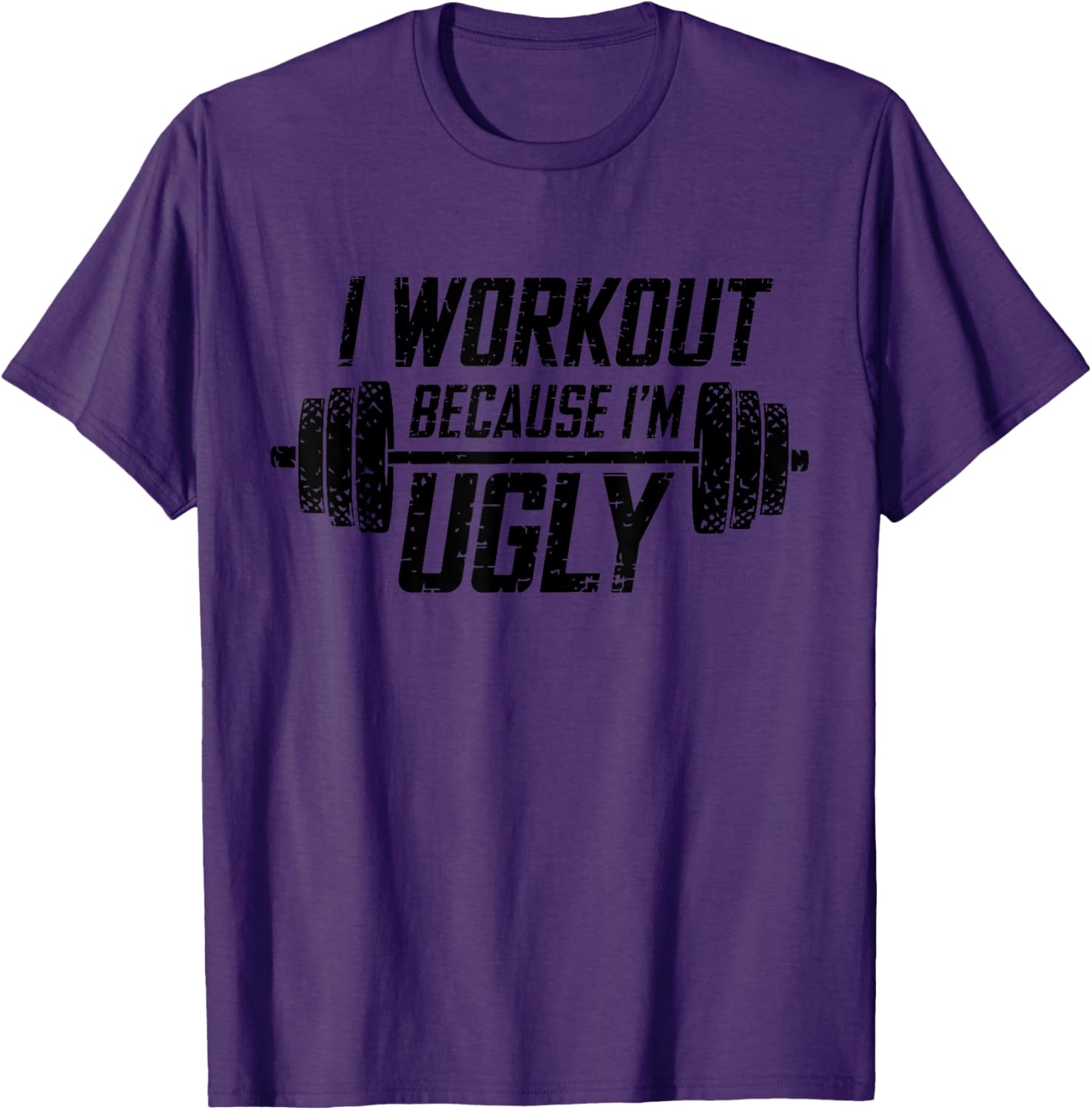 Funny Men's I Workout Because I'm Ugly Gym T-Shirt for Fitness Lovers - 17