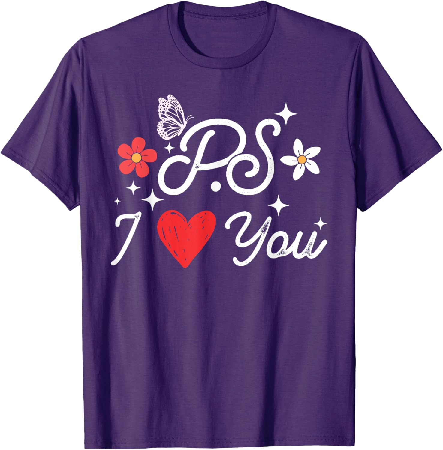 PS I Love You Day Purple Heart T-Shirt for Women, Men, and Kids - 1