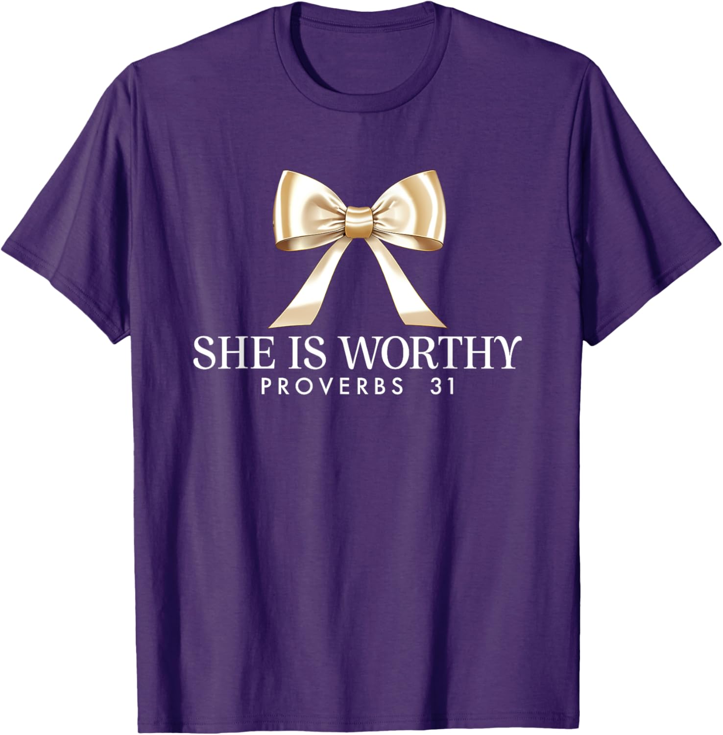 She Is Worthy Proverbs 31 Faith T-Shirt for Women - Inspirational Apparel - 5