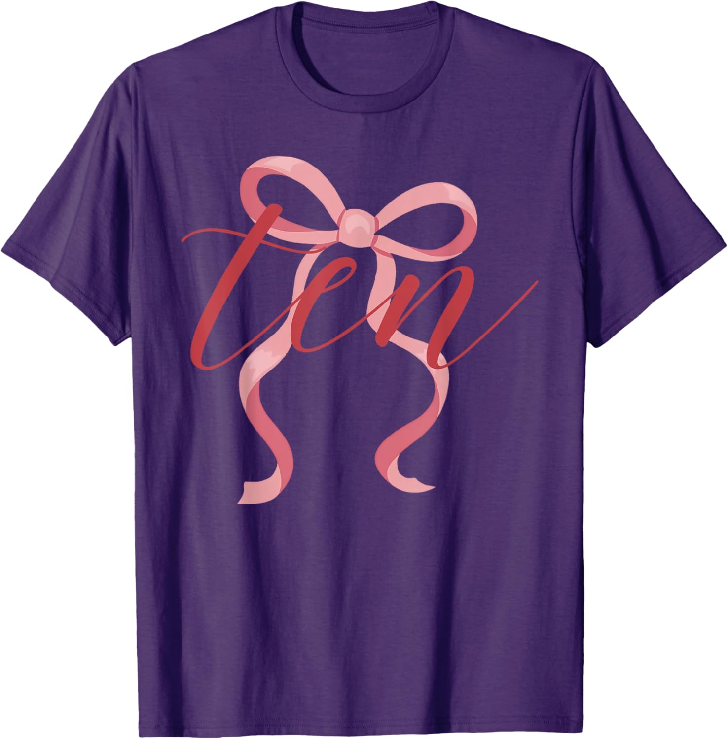 Cute Pink Coquette Bow T-Shirt for 10th Birthday Celebration for Girls - 11