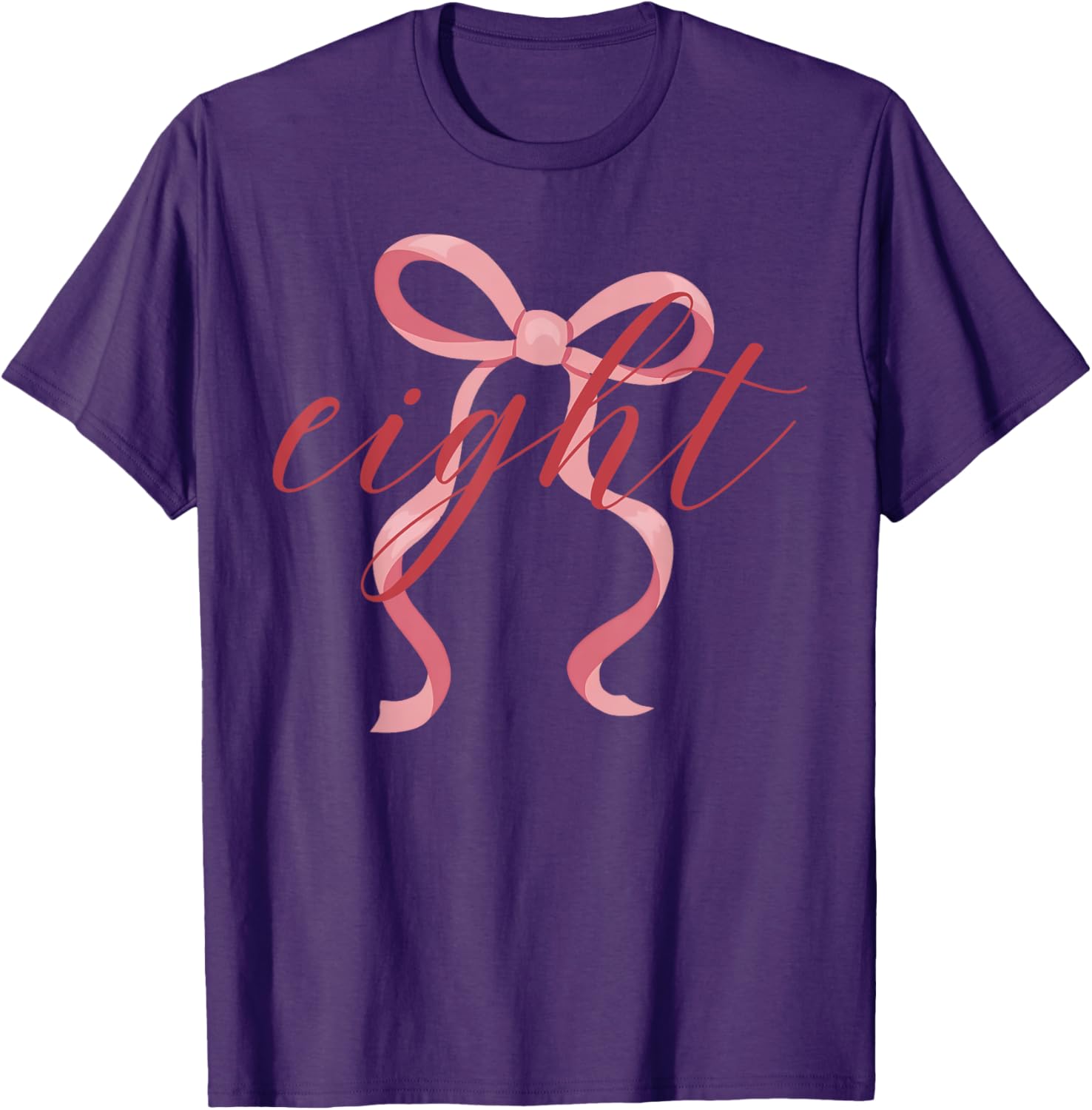 Pink Coquette Bow T-Shirt for 8 Year Old Girl's Birthday Celebration - 3
