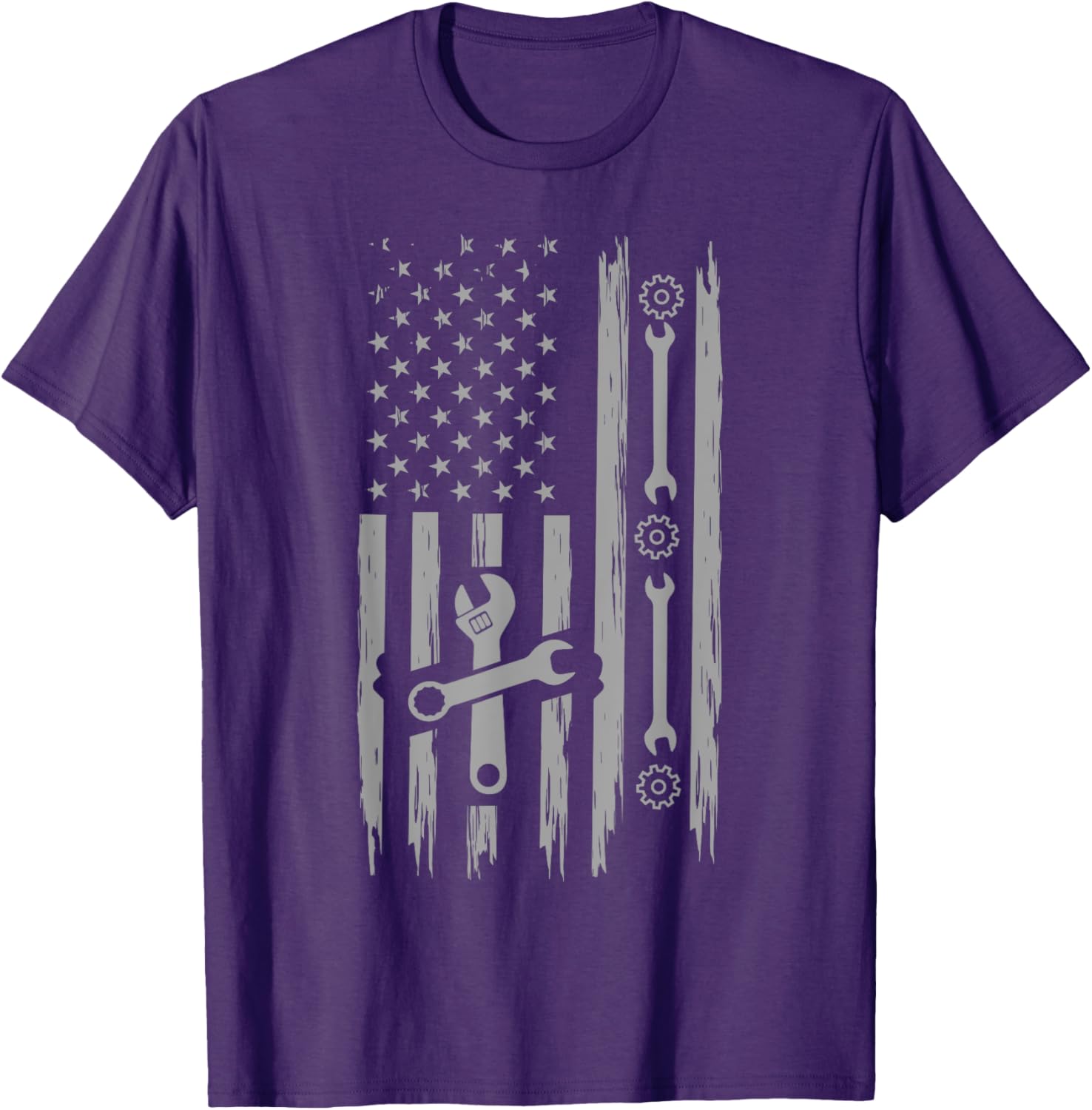 Patriotic American Mechanic Flag T-Shirt for Car Enthusiasts - 12