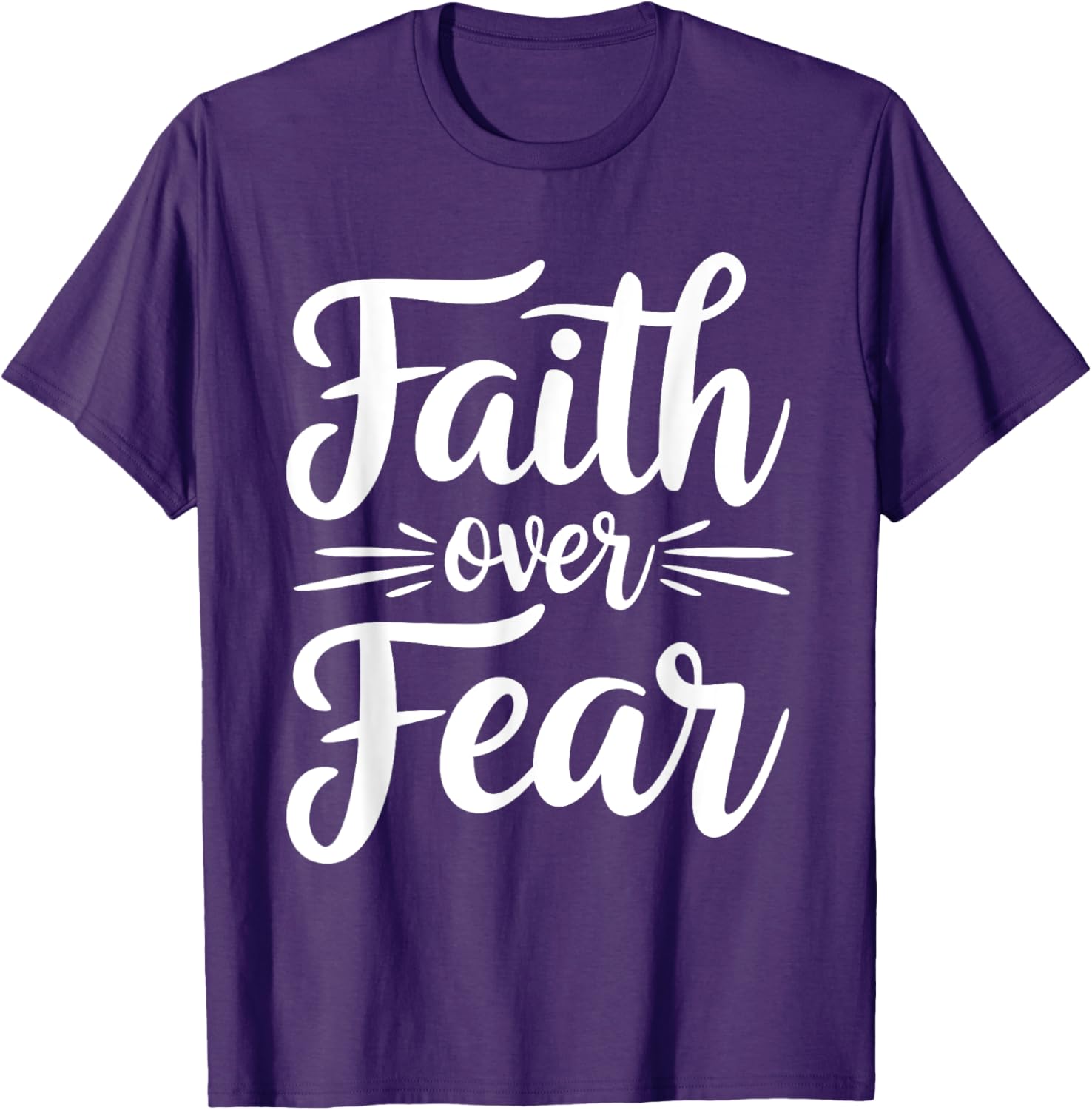 Faith Over Fear Inspirational Black T-Shirt for Adults - Short Sleeve - 25