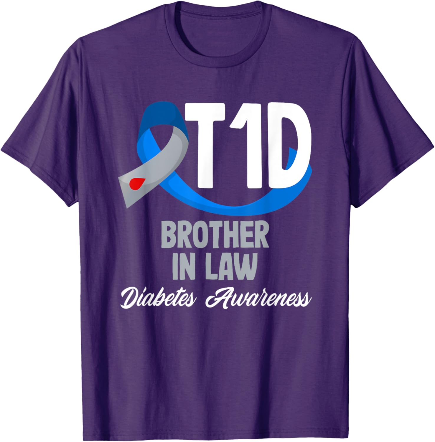 T1D Brother In Law Diabetes Awareness T-Shirt for Supportive Family Members - 14