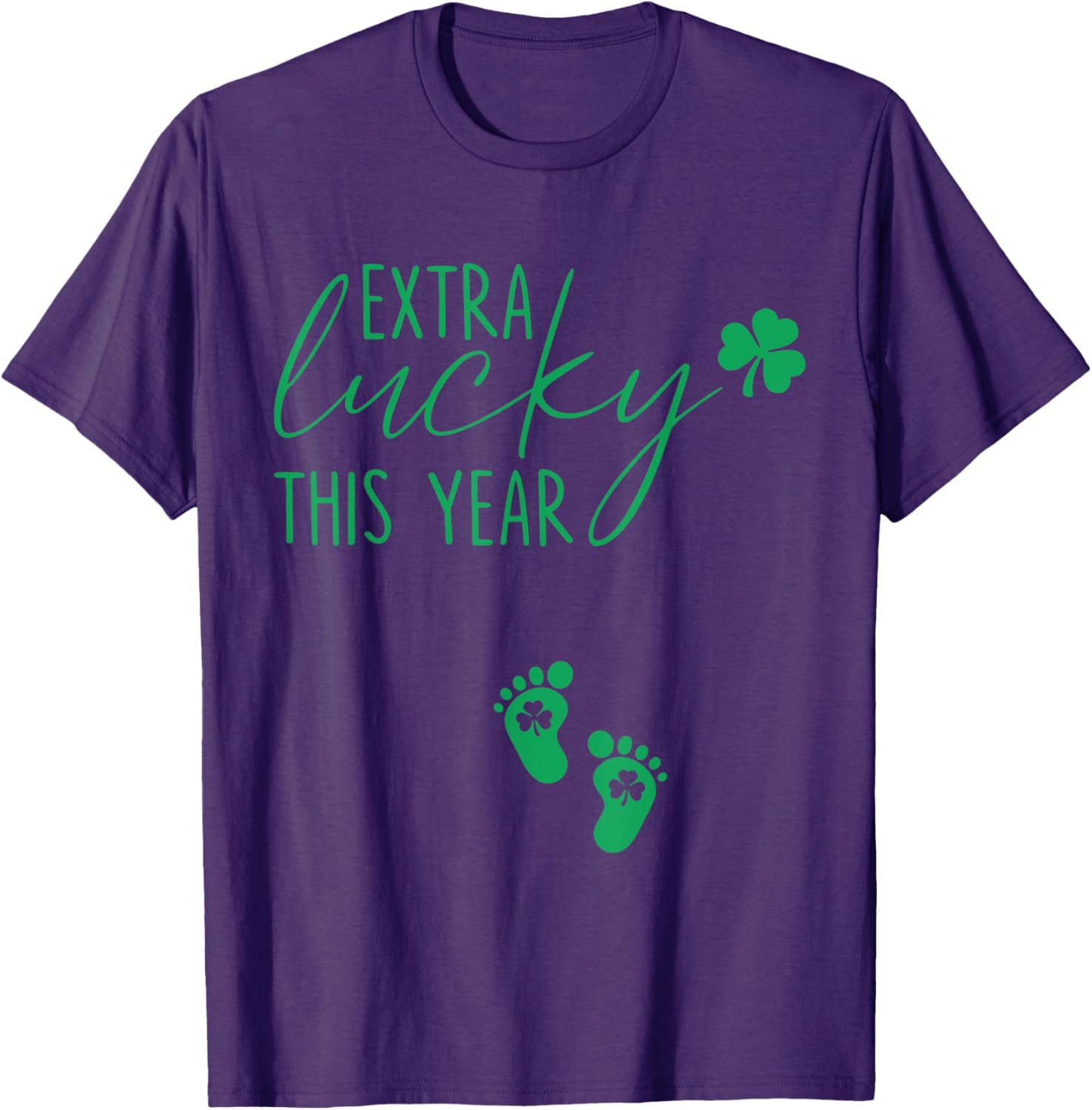 Extra Lucky St Patricks Day Pregnancy Announcement T-Shirt for Moms - 4