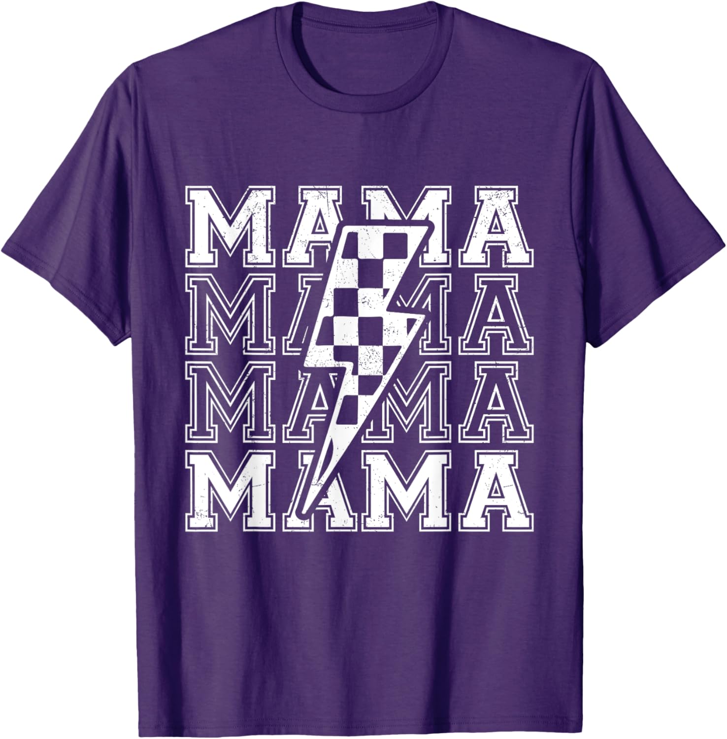Mama Lightning Bolt Checkered T-Shirt for Cool Moms - Perfect Mother's Day Gift - 17
