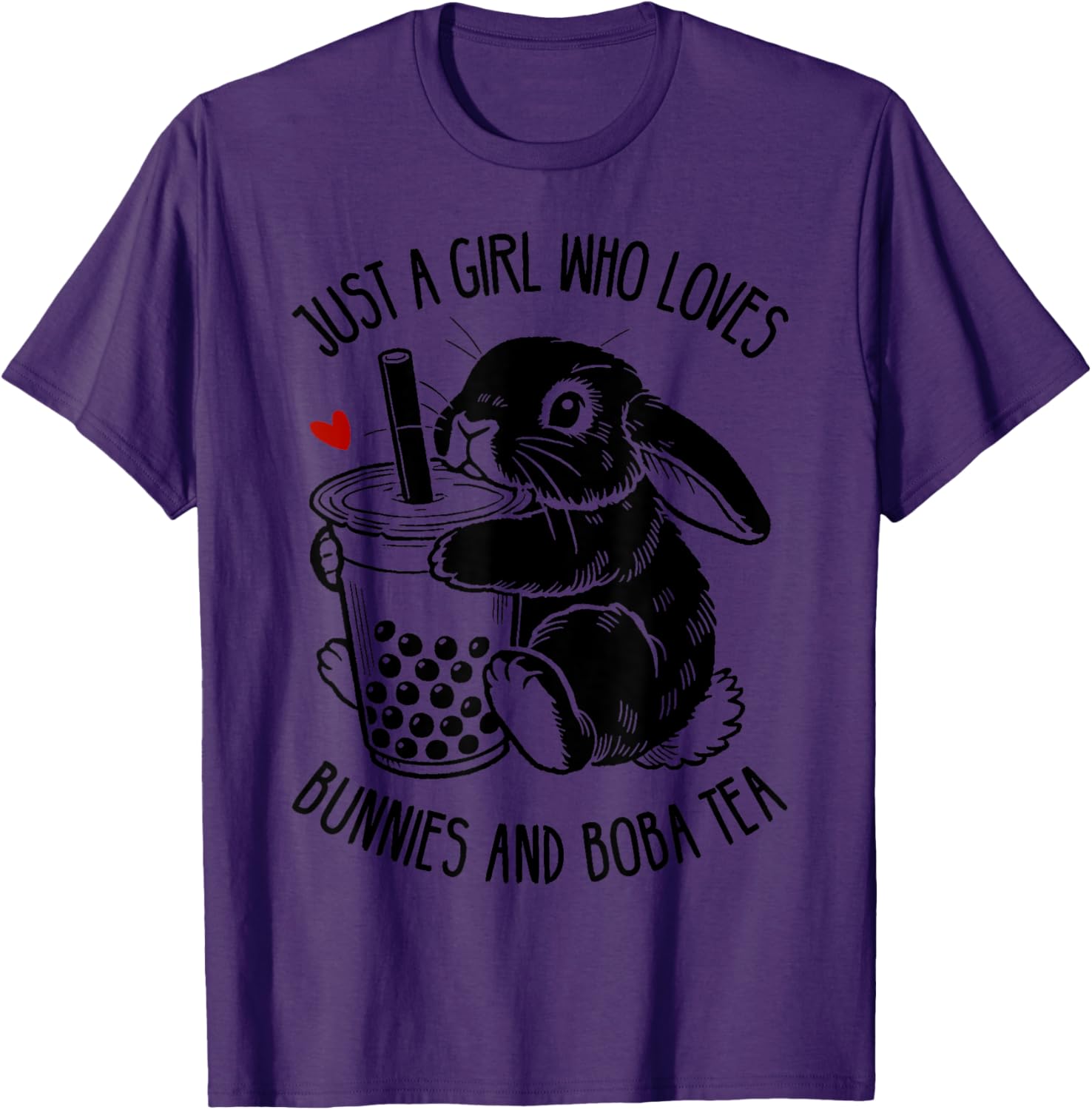 Just A Girl Who Loves Bunnies and Boba Tea Holland Lop T-Shirt - 14