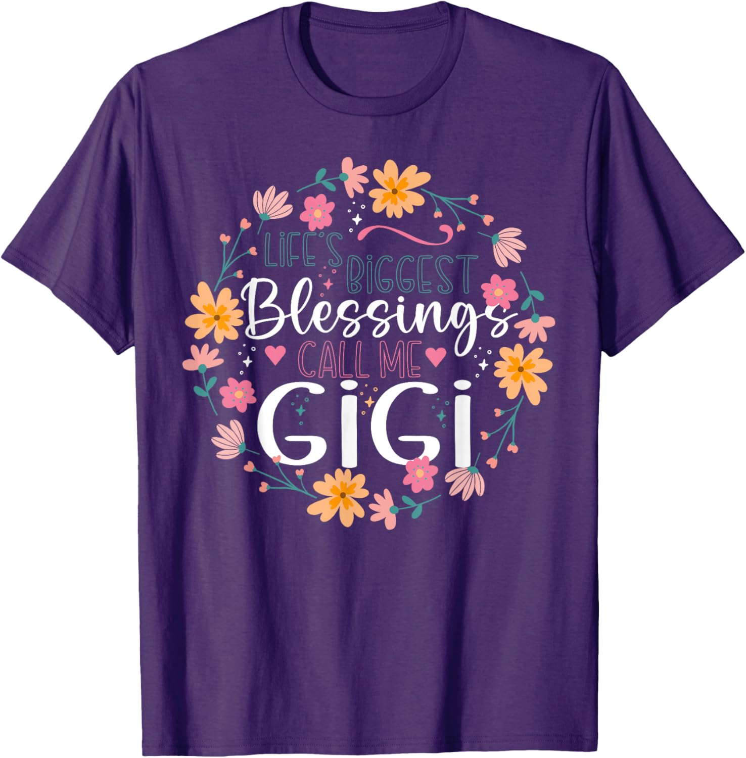 Gigi Floral Design T-Shirt Life’s Biggest Blessings Stylish Tee - 6