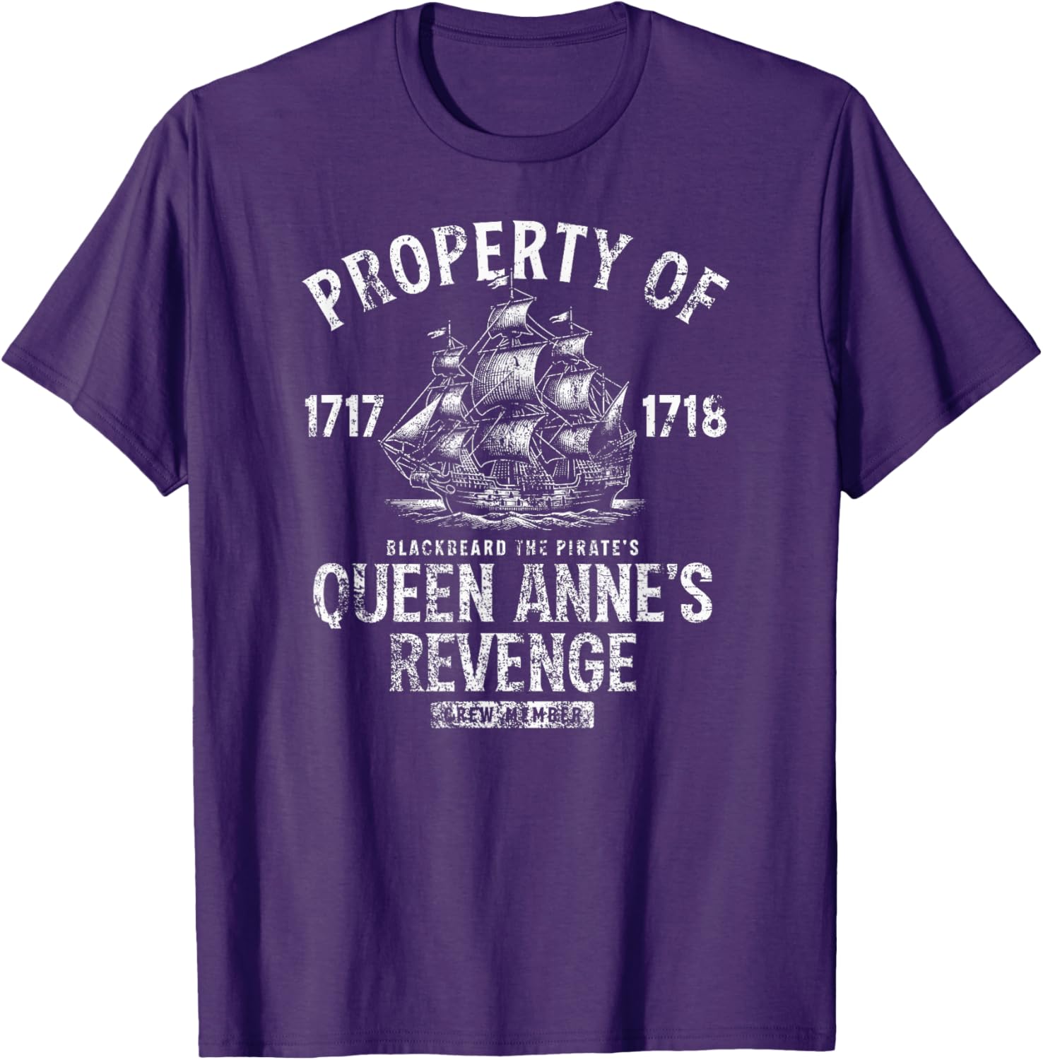 Blackbeard's Queen Anne's Revenge Distressed T-Shirt for Casual Style - 16