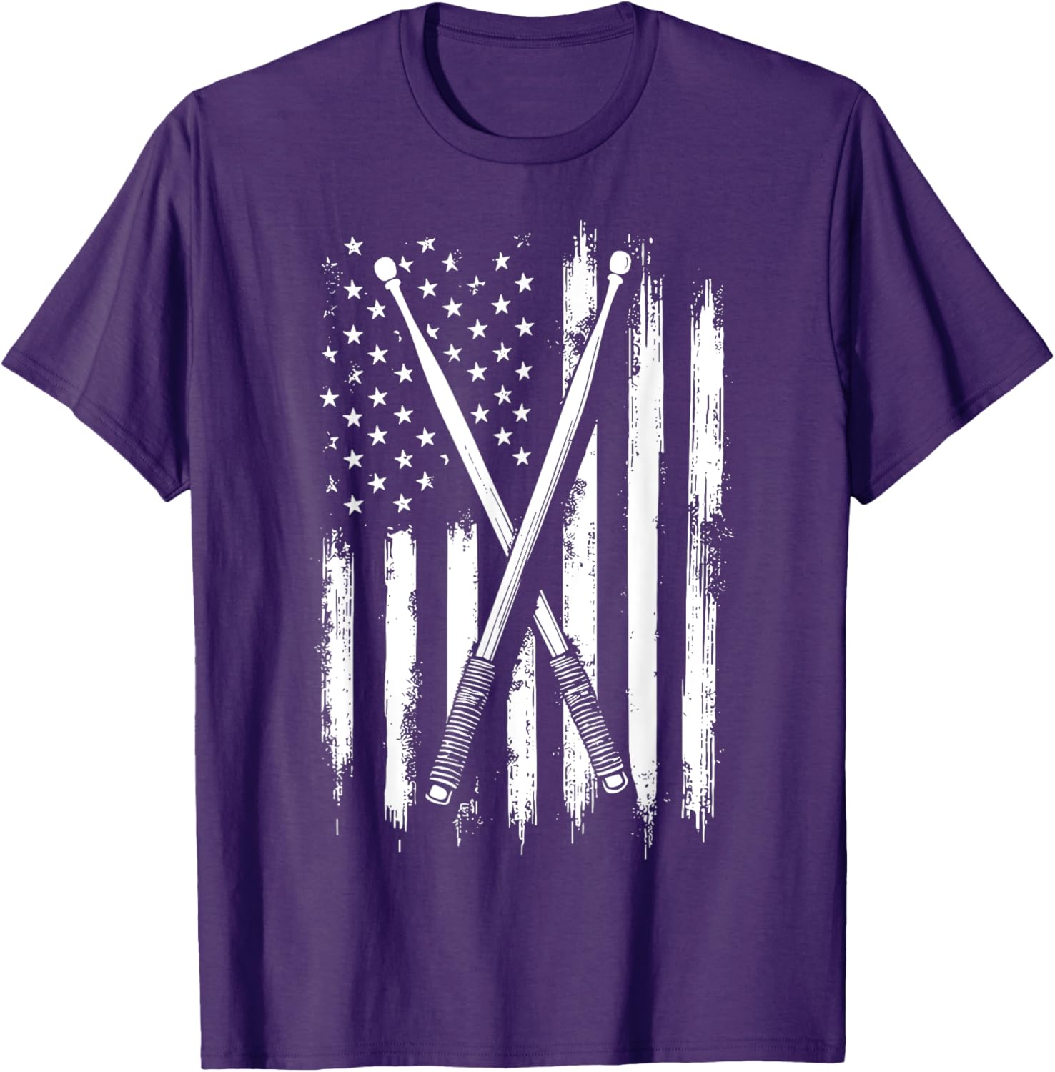 American Flag Drumsticks T-Shirt for Proud USA Drummers - 6