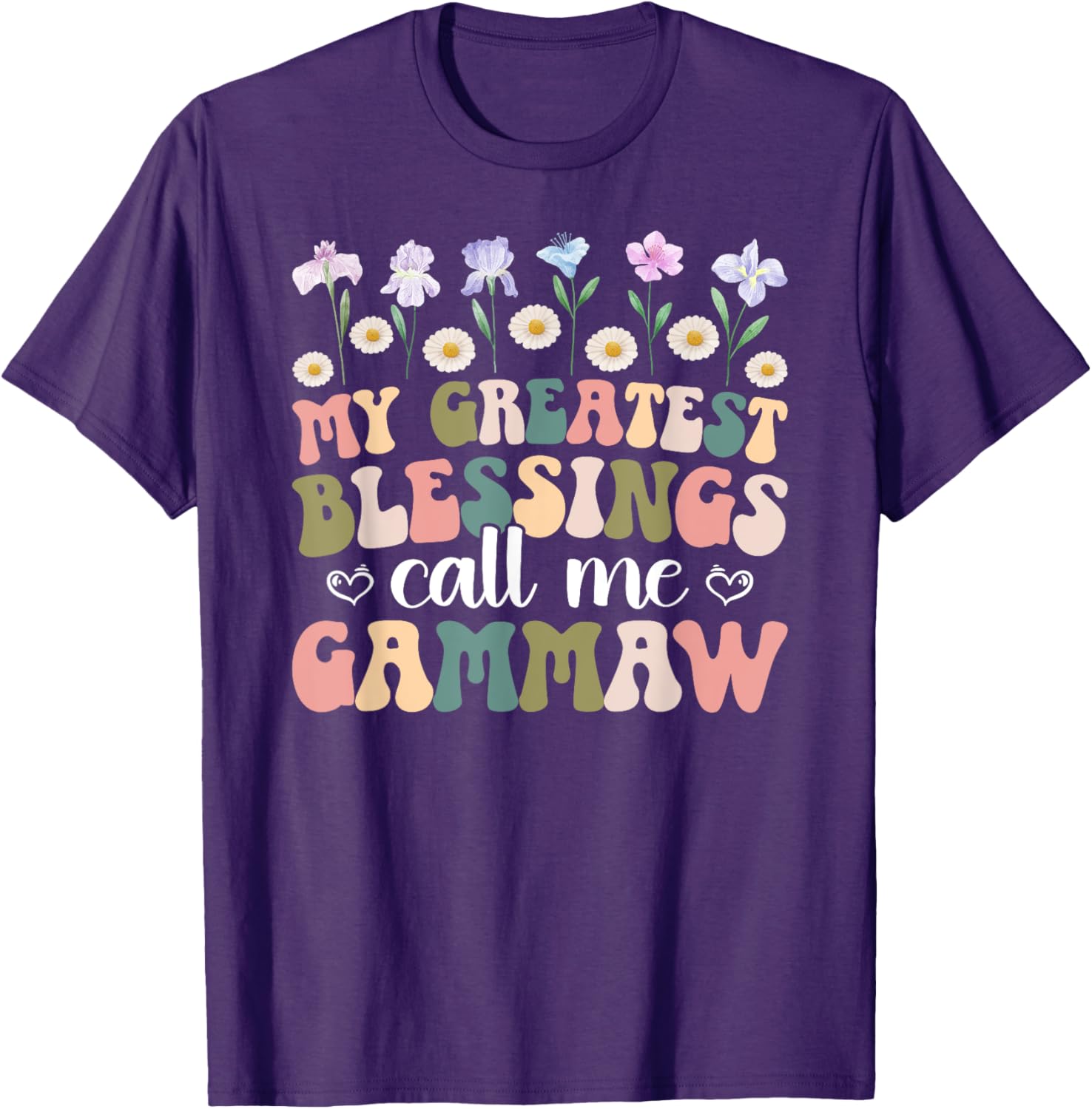 Greatest Blessings Gammaw Grandma Grandmother T-Shirt for Family Love - 12
