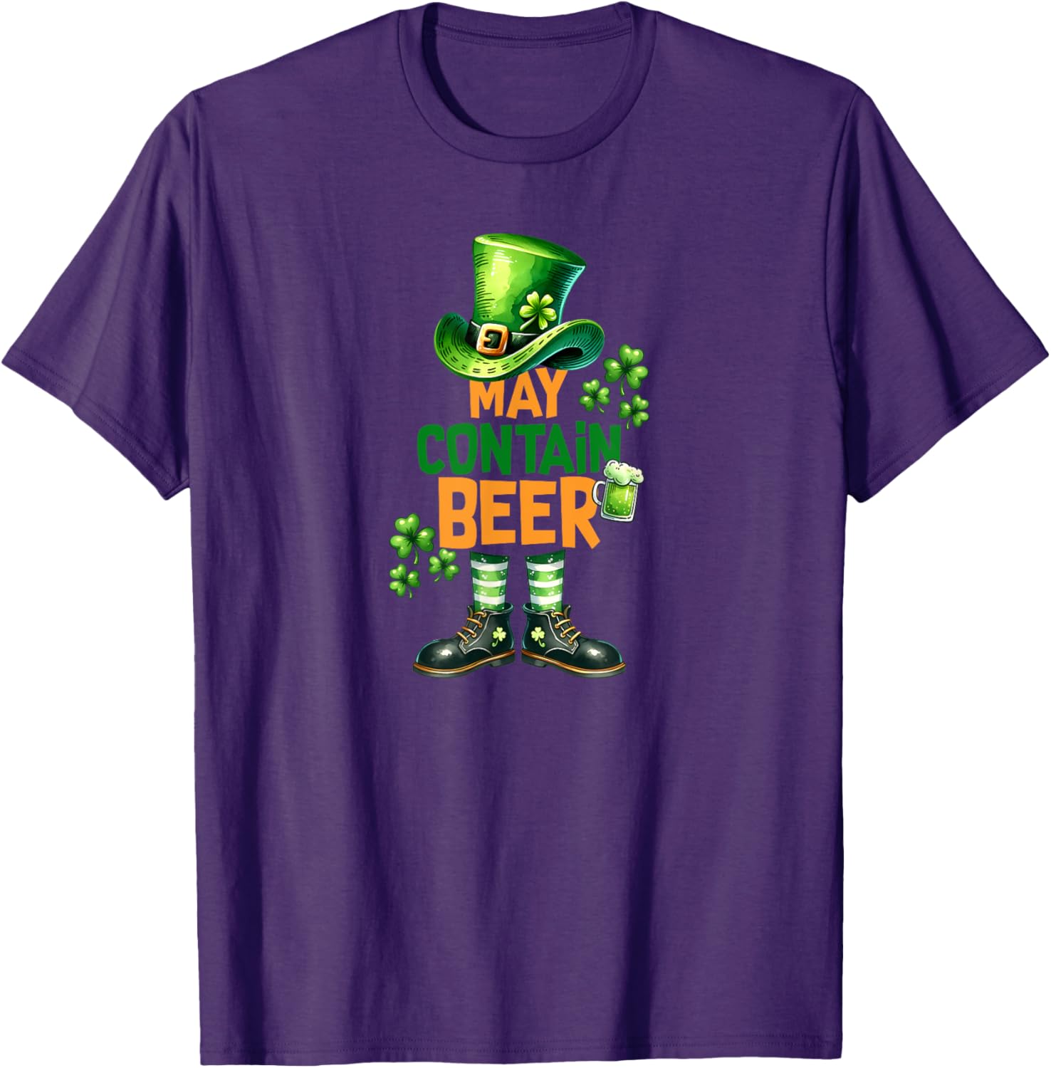 Funny May Contain Beer St Patrick's Day T-Shirt for Celebrations - 1
